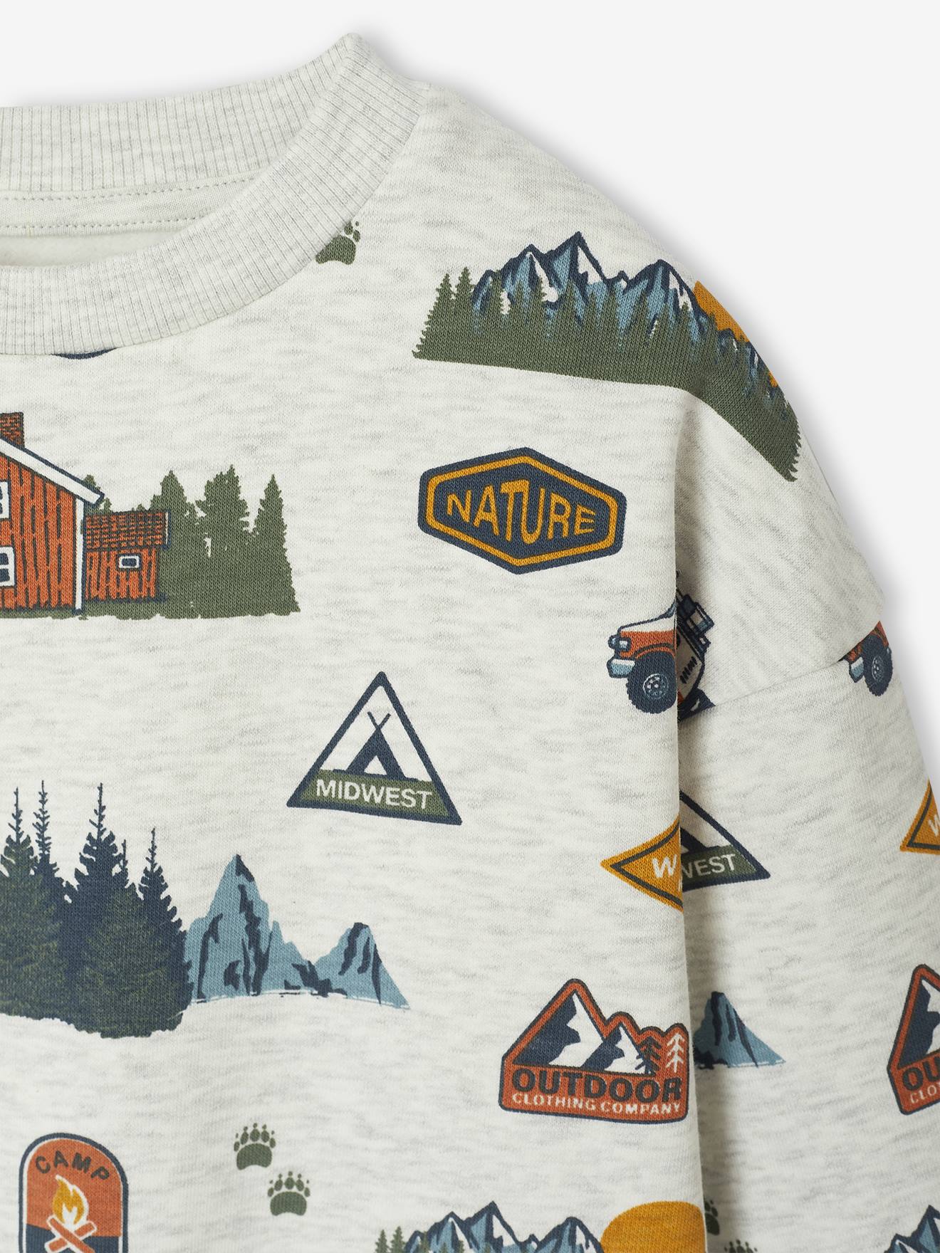Thumbnail - Sweatshirt mit Allover-Print mit Recycling-Polyester