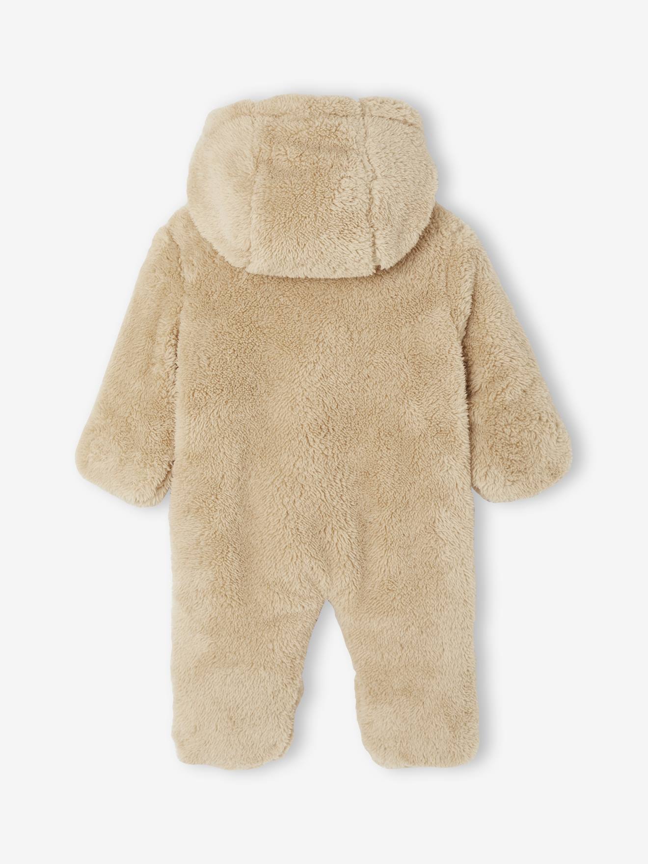 Thumbnail - Baby Winter-Overall mit Kapuze sandfarben