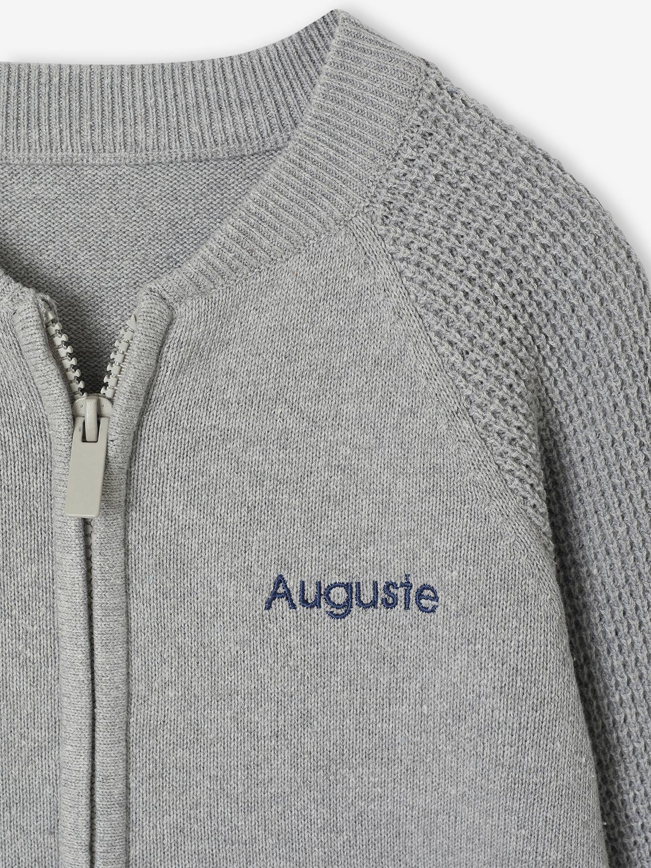 Thumbnail - Strickjacke mit Reißverschluss und Kängurutasche für Jungen