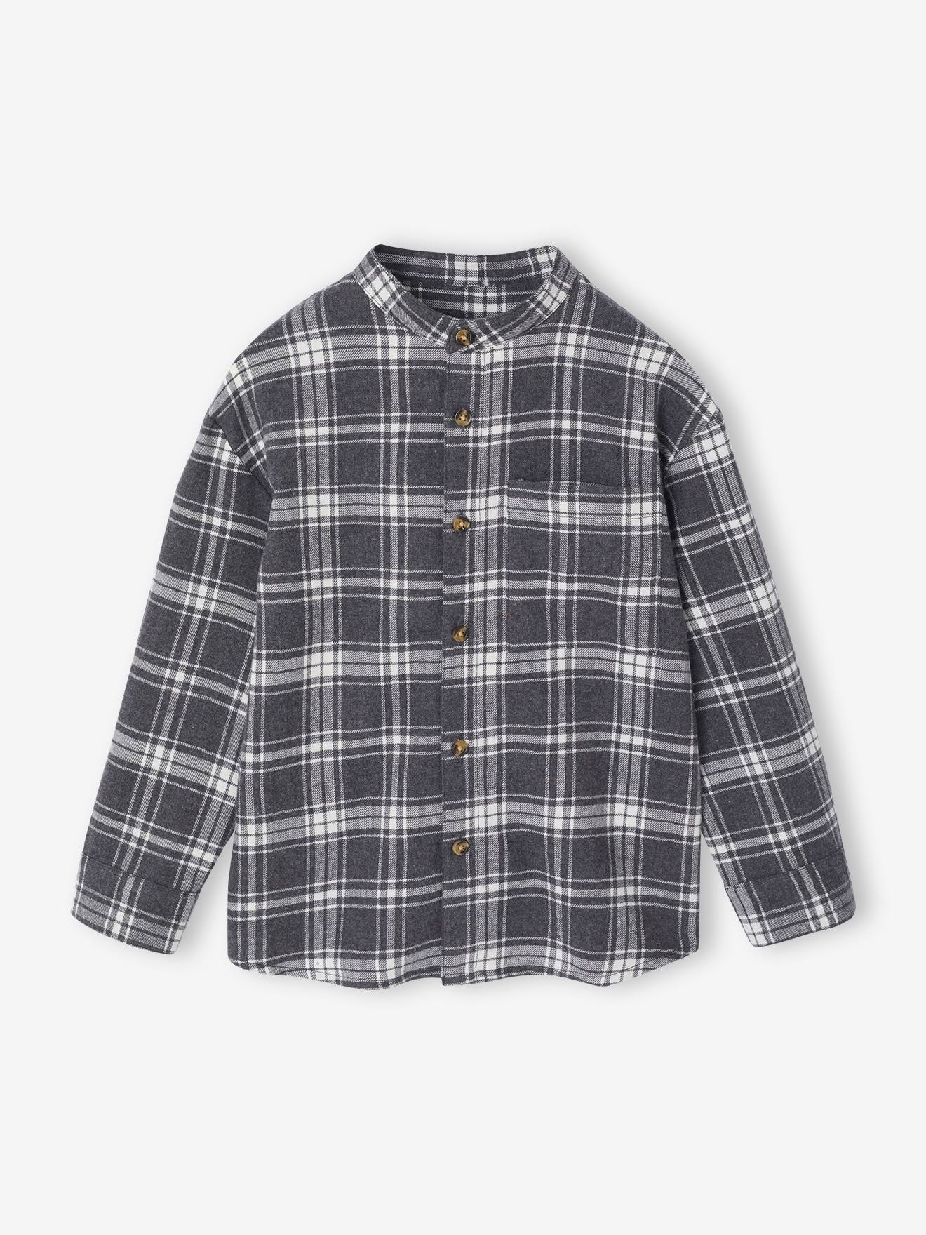 Jungen Flanellhemd mit Samt-Ellbogenpatches