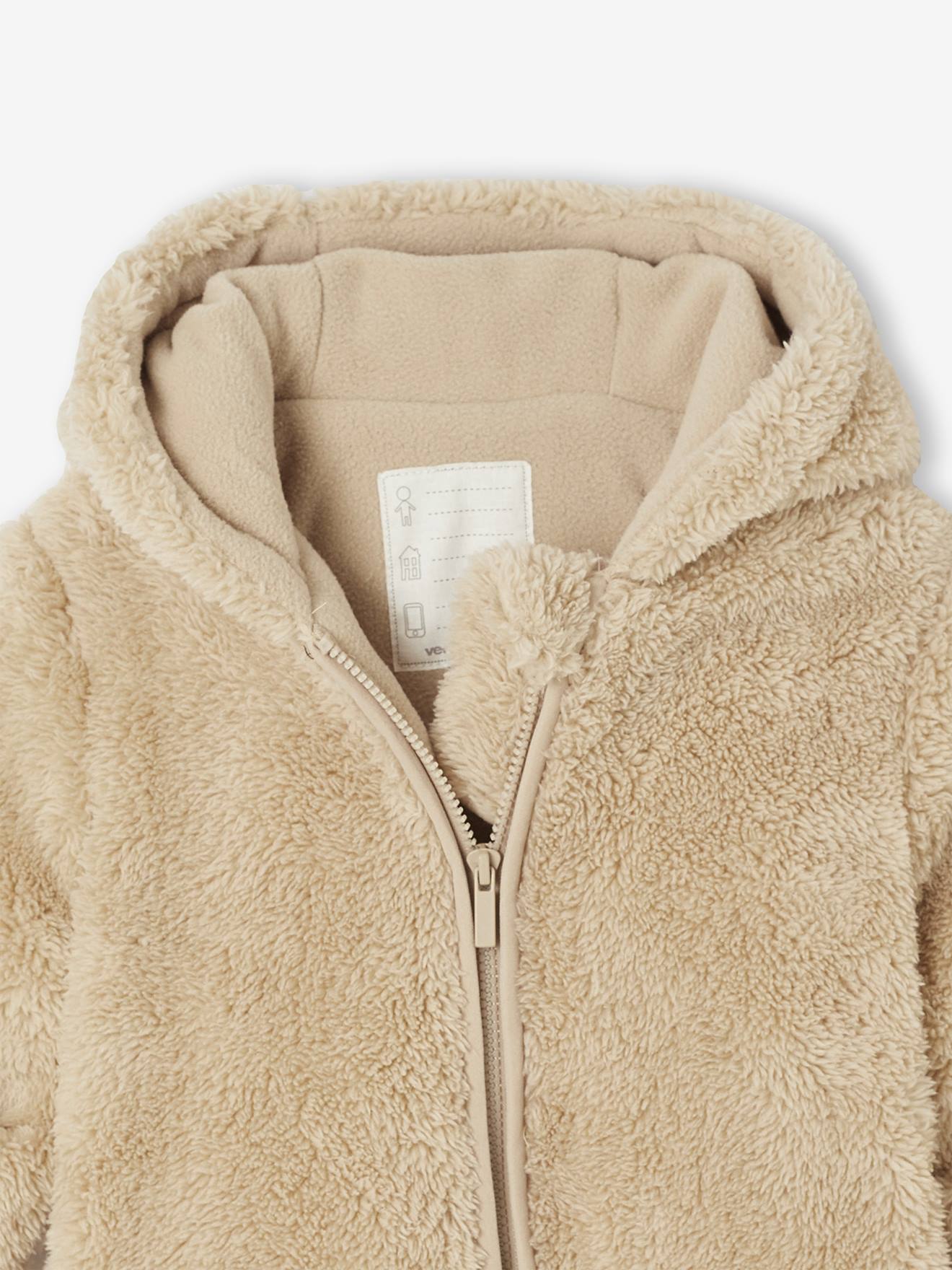 Thumbnail - Baby Winter-Overall mit Kapuze sandfarben