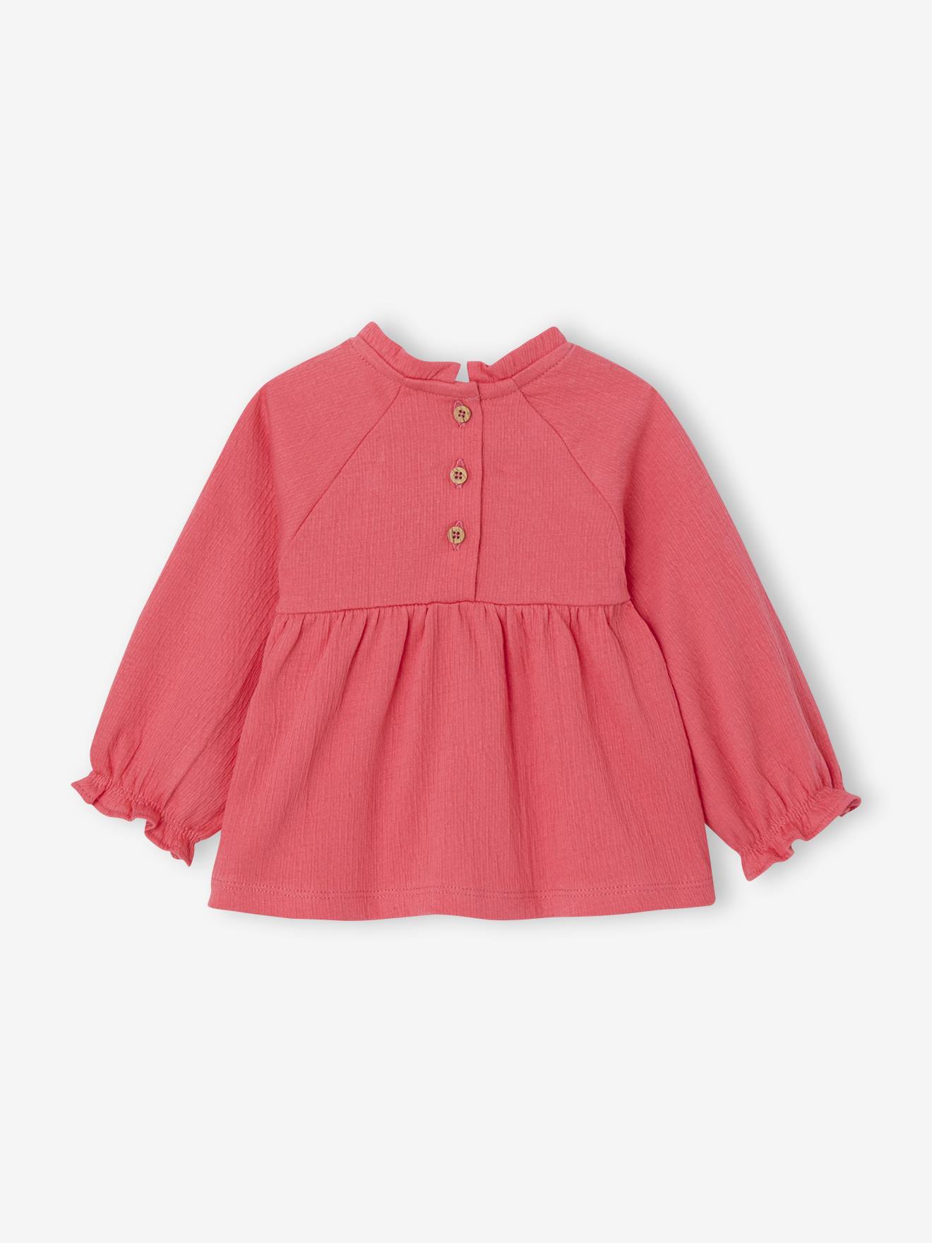 Thumbnail - Baby Blusenshirt mit Volantkragen granatapfel