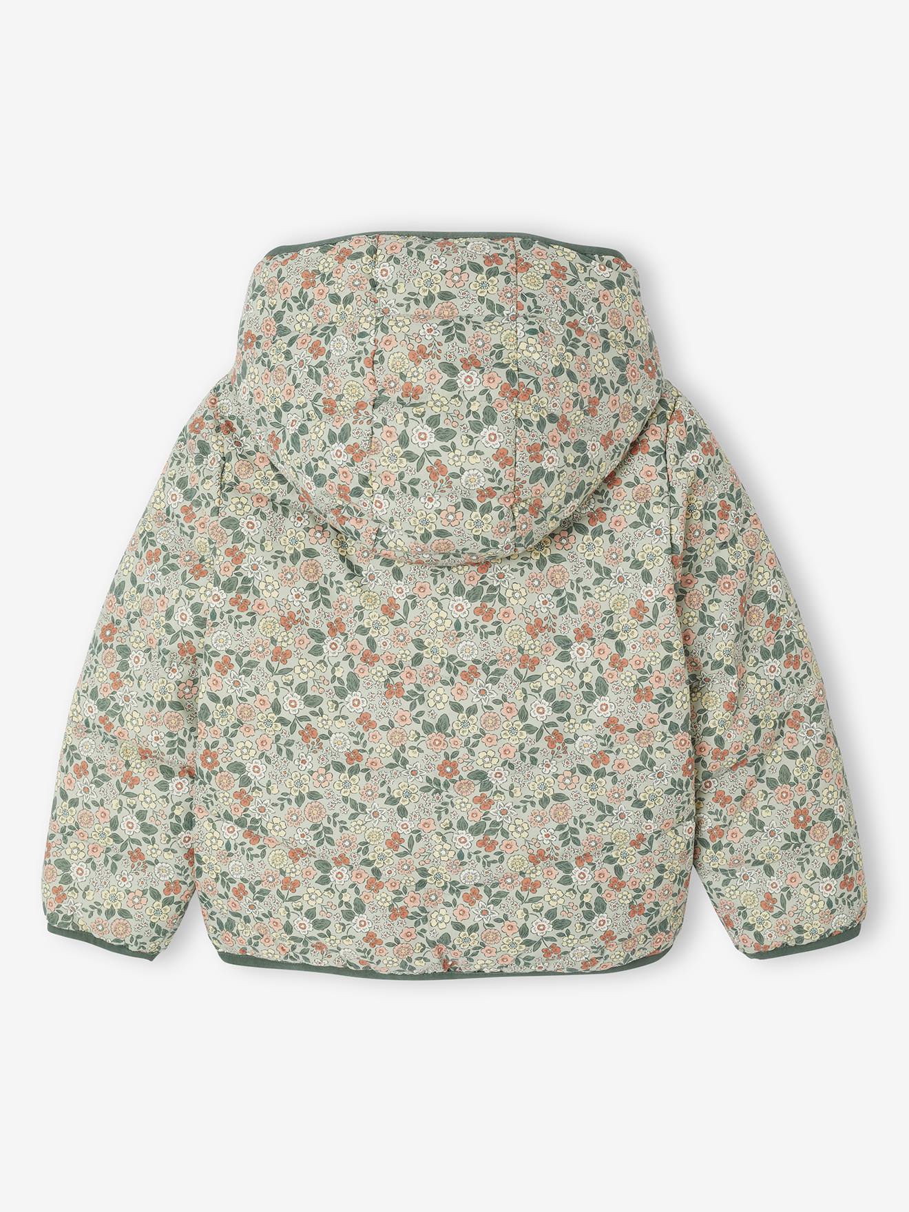 Thumbnail - Leichte Mädchen Wende-Steppjacke mit Recycling-Polyester salbei
