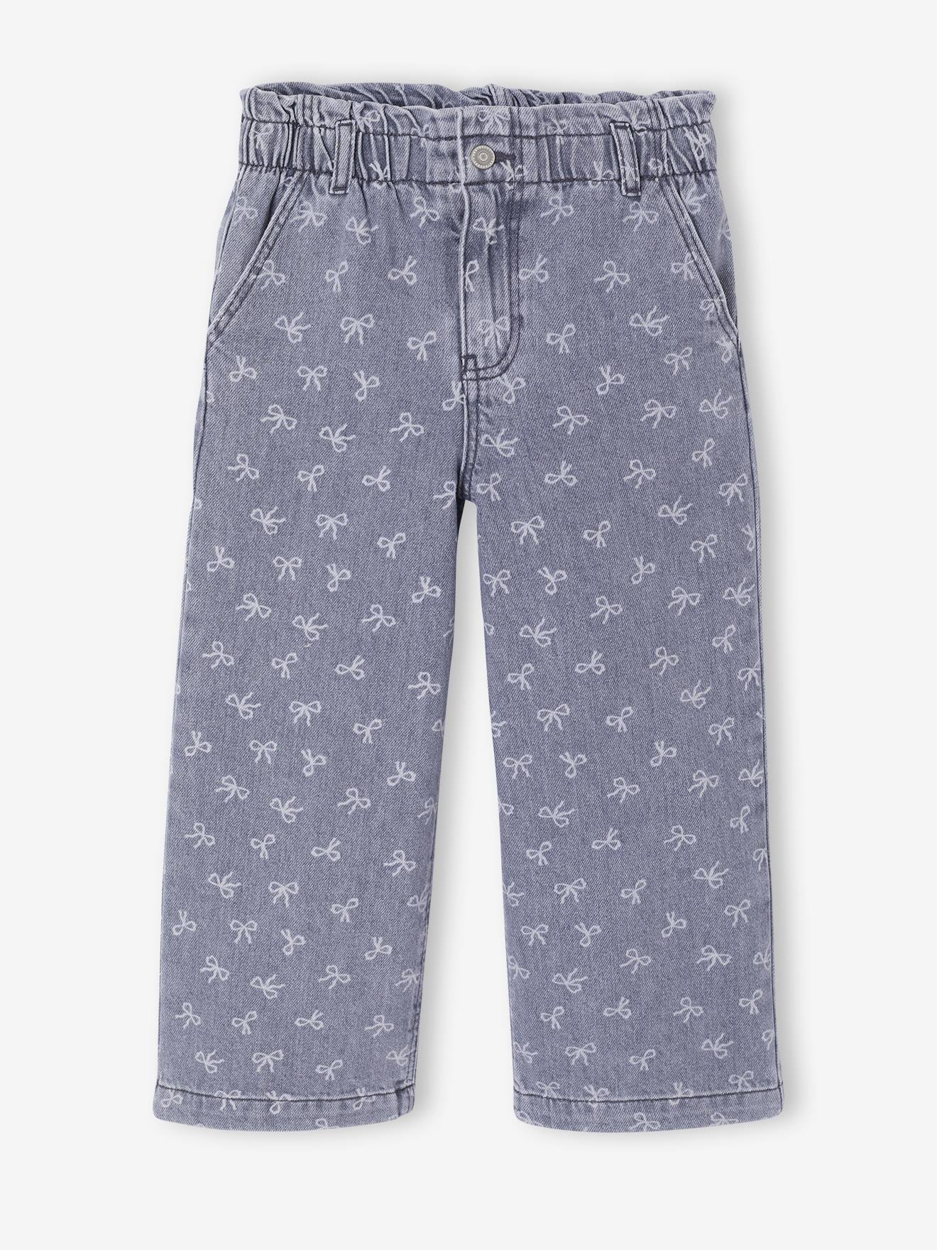 Thumbnail - Weite Mädchen Paperbag-Jeans Blumenmotive
