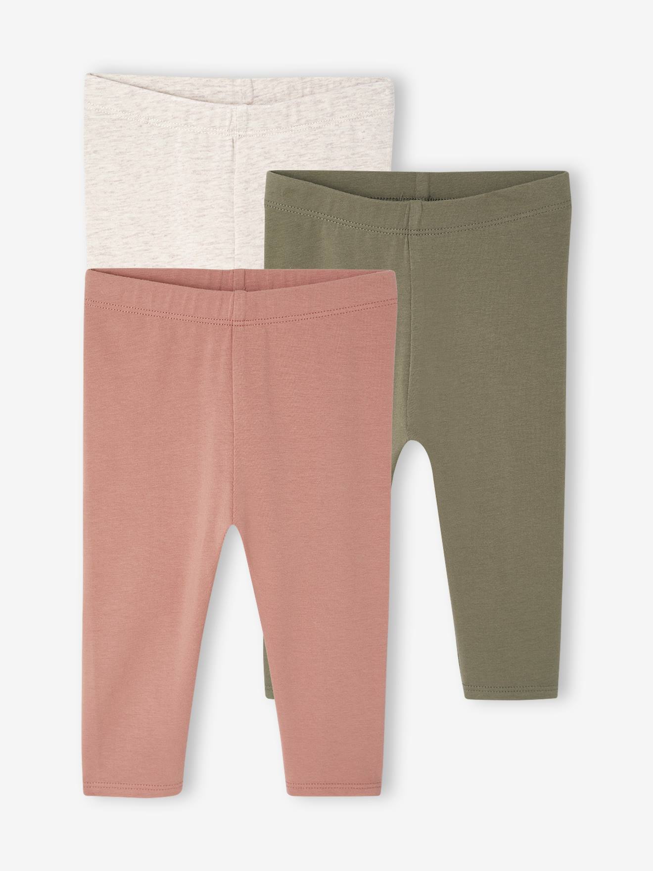 3er-Pack einfarbige Baby Leggings BASIC