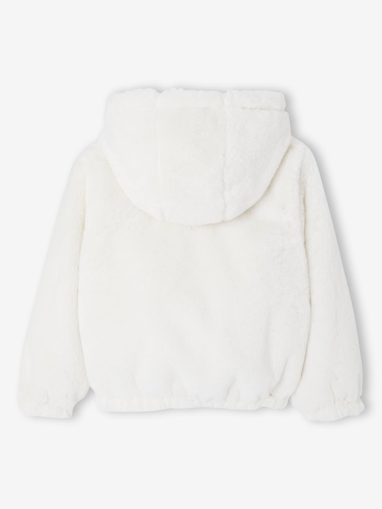 Thumbnail - Wendbare Mädchen Kapuzenjacke mit Leomuster und Teddyfleece