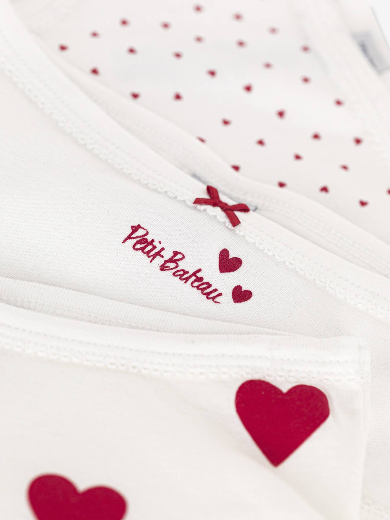 Thumbnail - 3er-Pack Slips mit hohem Bund und Herzmotiven PETIT BATEAU