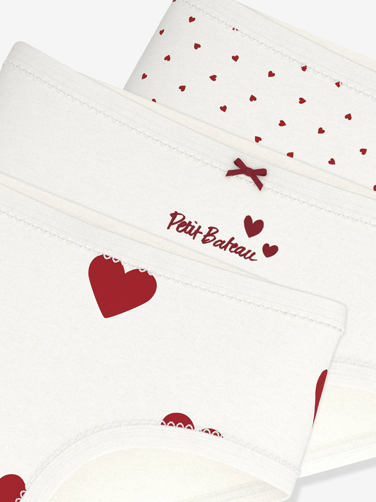 Thumbnail - 3er-Pack Slips mit hohem Bund und Herzmotiven PETIT BATEAU