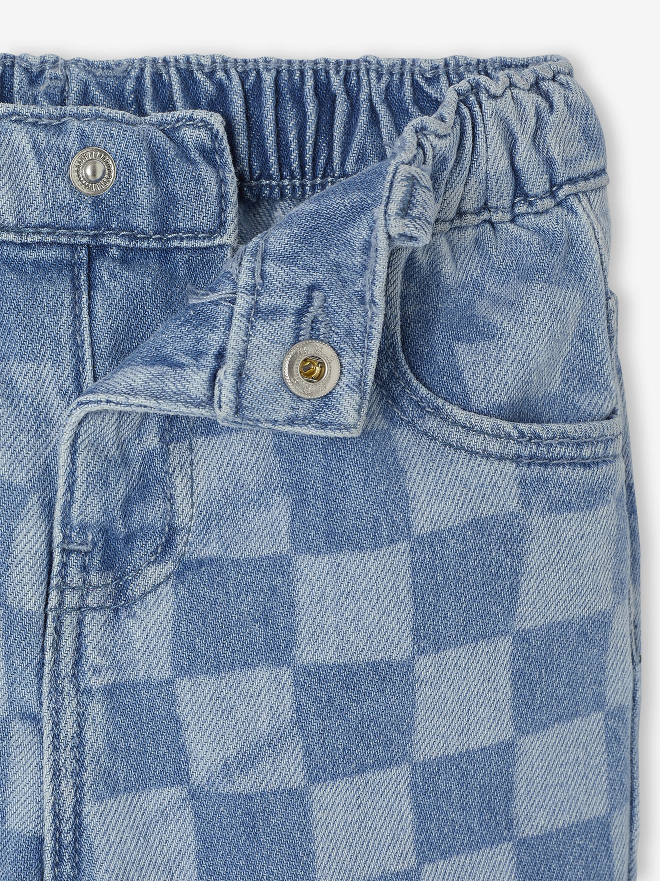 Thumbnail - Baby Jeans mit Schachbrettmuster und Dehnbund