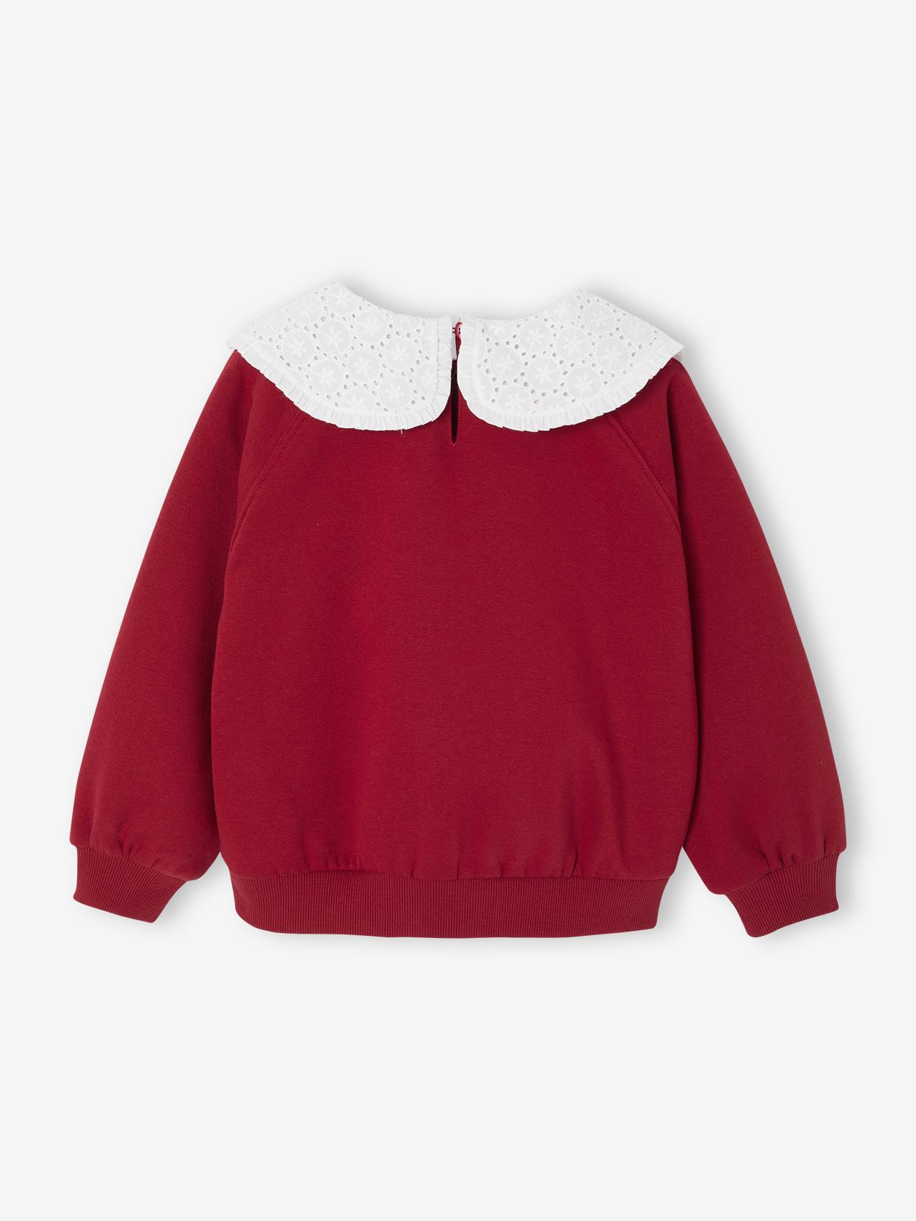 Thumbnail - Mädchen Sweatshirt mit besticktem Kragen