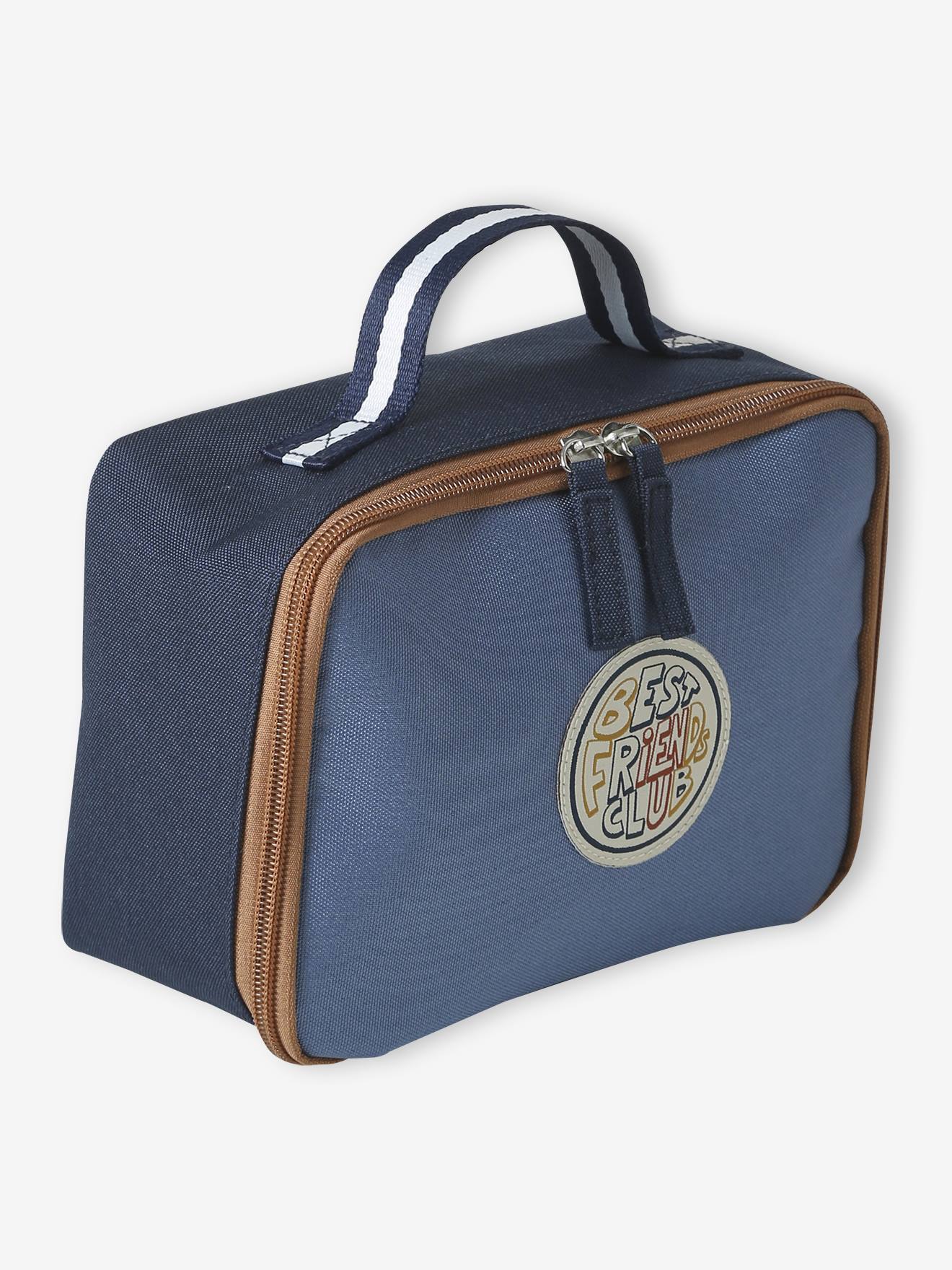 Vertbaudet Jungen Lunchbox-Tasche Cool School Blau Einheitsgröße