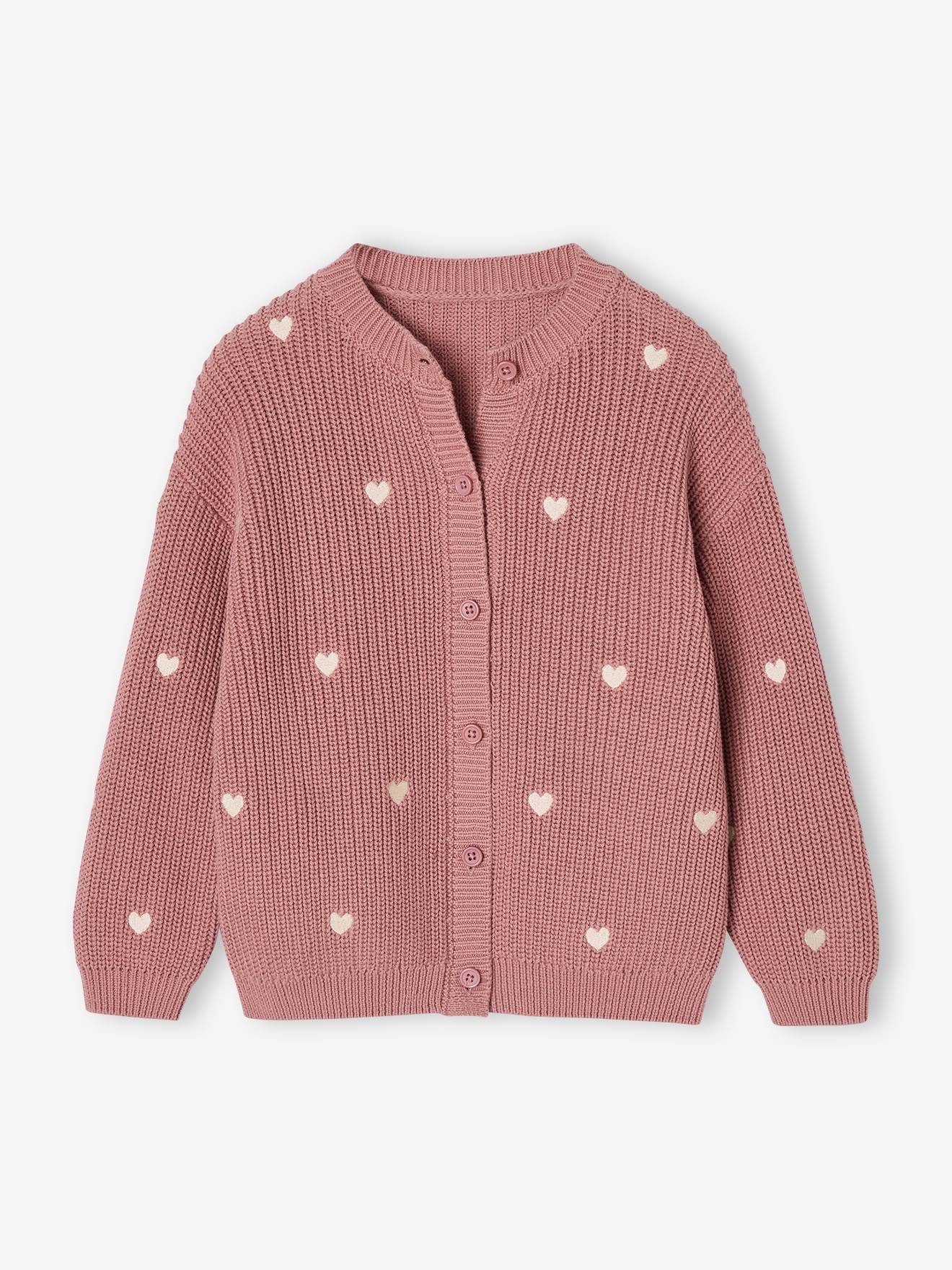 Mädchen Strickjacke mit kleinen Stickereien