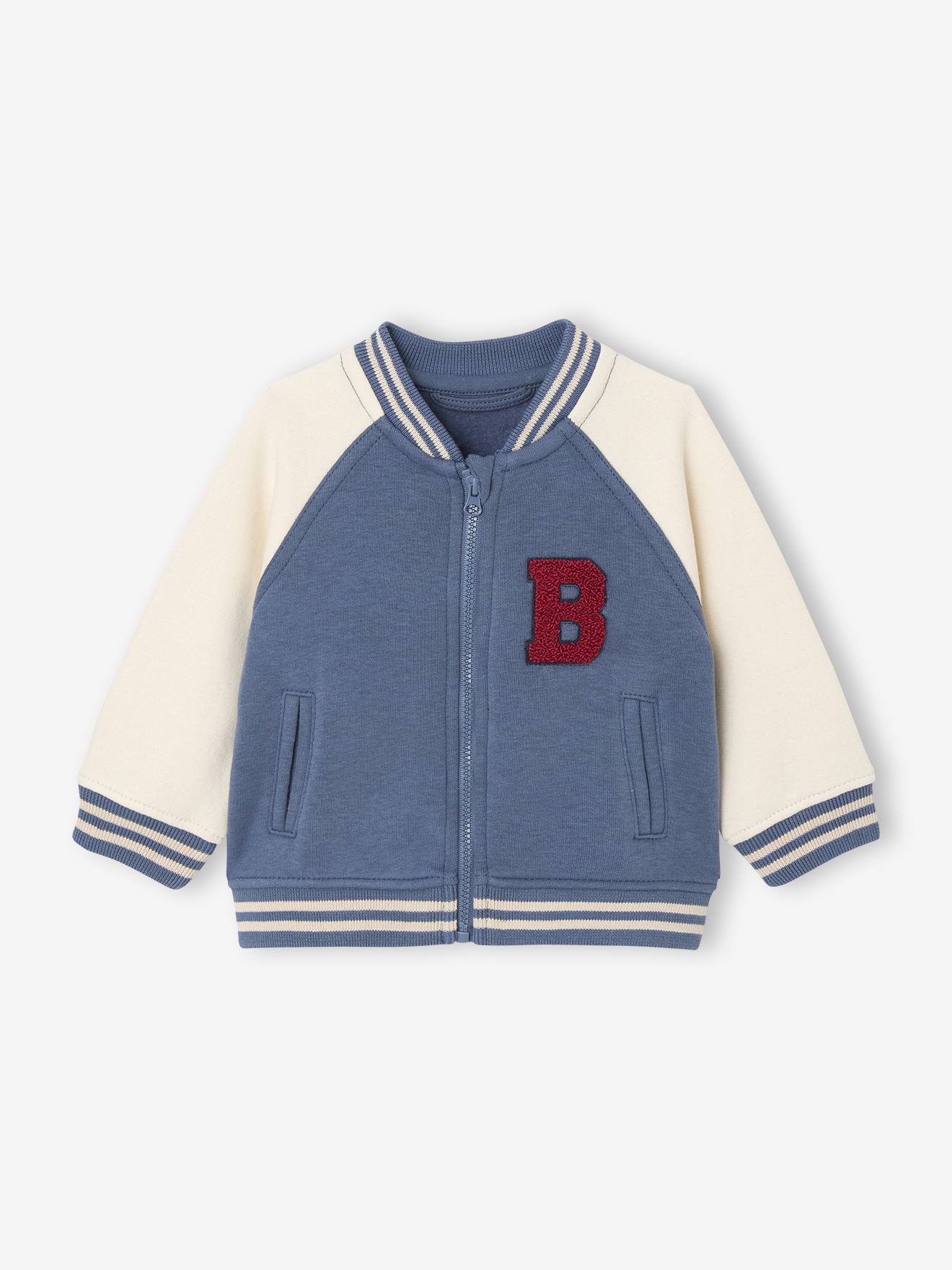 Baby Sweatjacke im College-Style mit Aufnäher