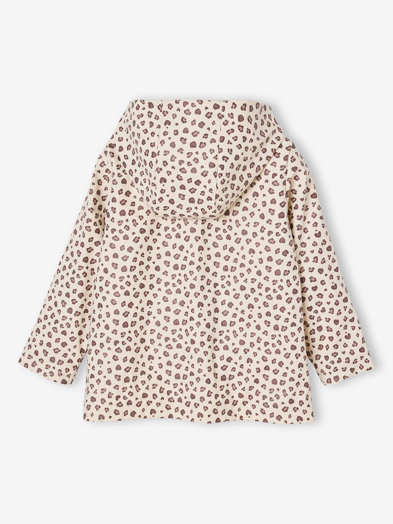 Thumbnail - Mädchen Regenjacke mit Kapuze und Print vanille