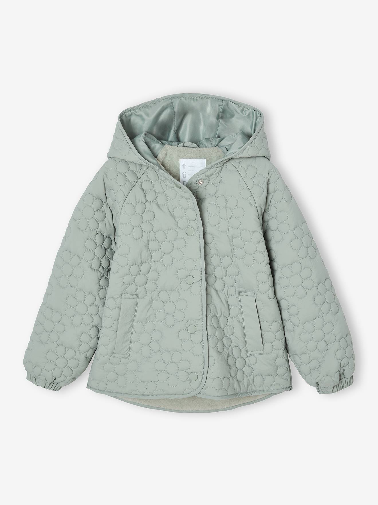 Mädchen Steppjacke mit Blumenmuster