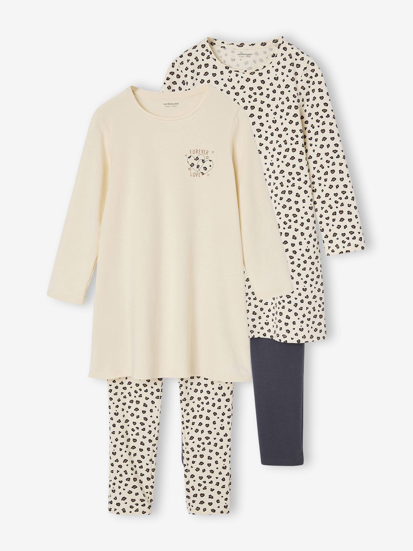 2er-Pack Mädchen Nachthemden mit Leggings
