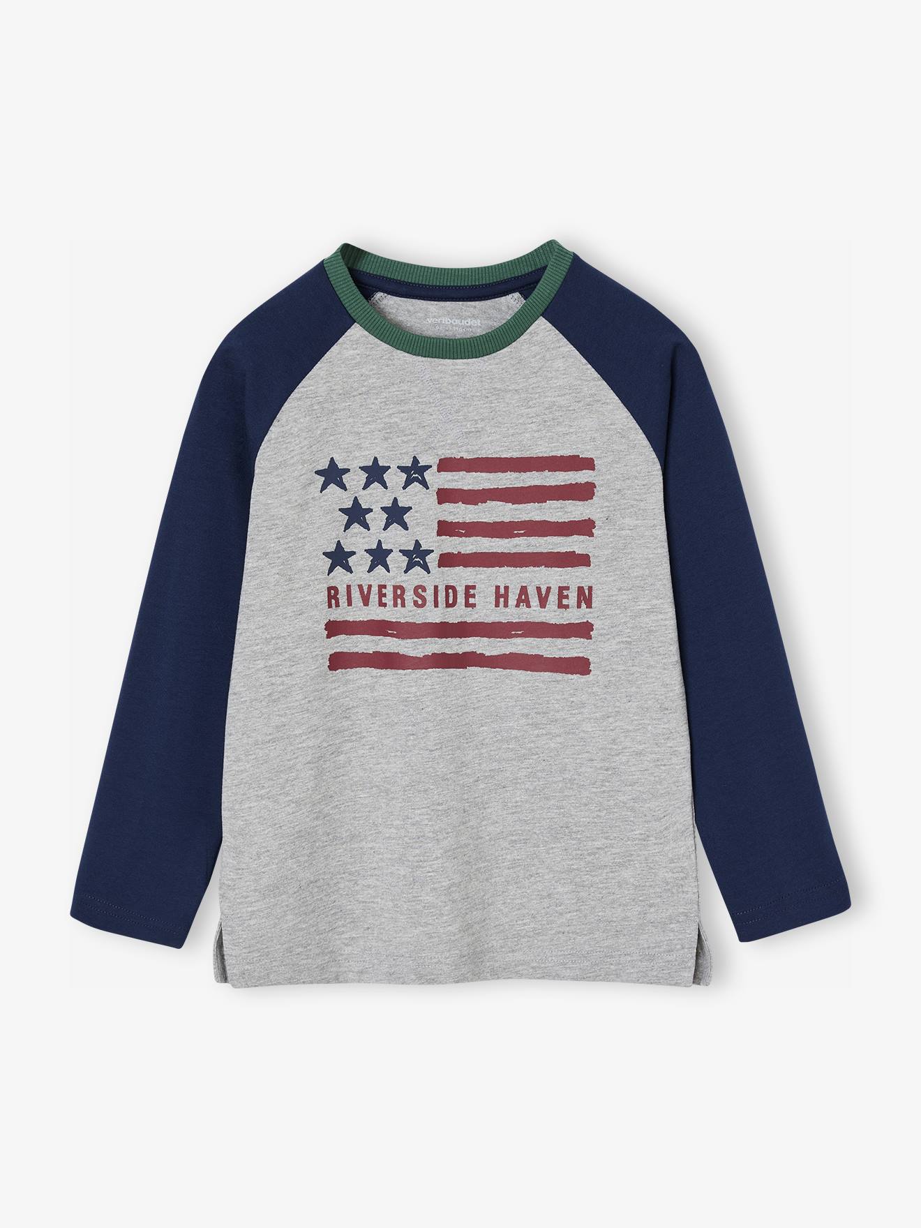 Jungen Langarmshirt mit Ärmeln in Kontrastoptik