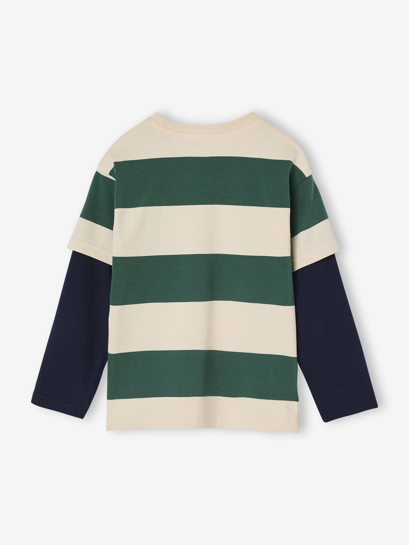 Thumbnail - Jungen Streifenshirt im Lagenlook mit Recycling-Baumwolle