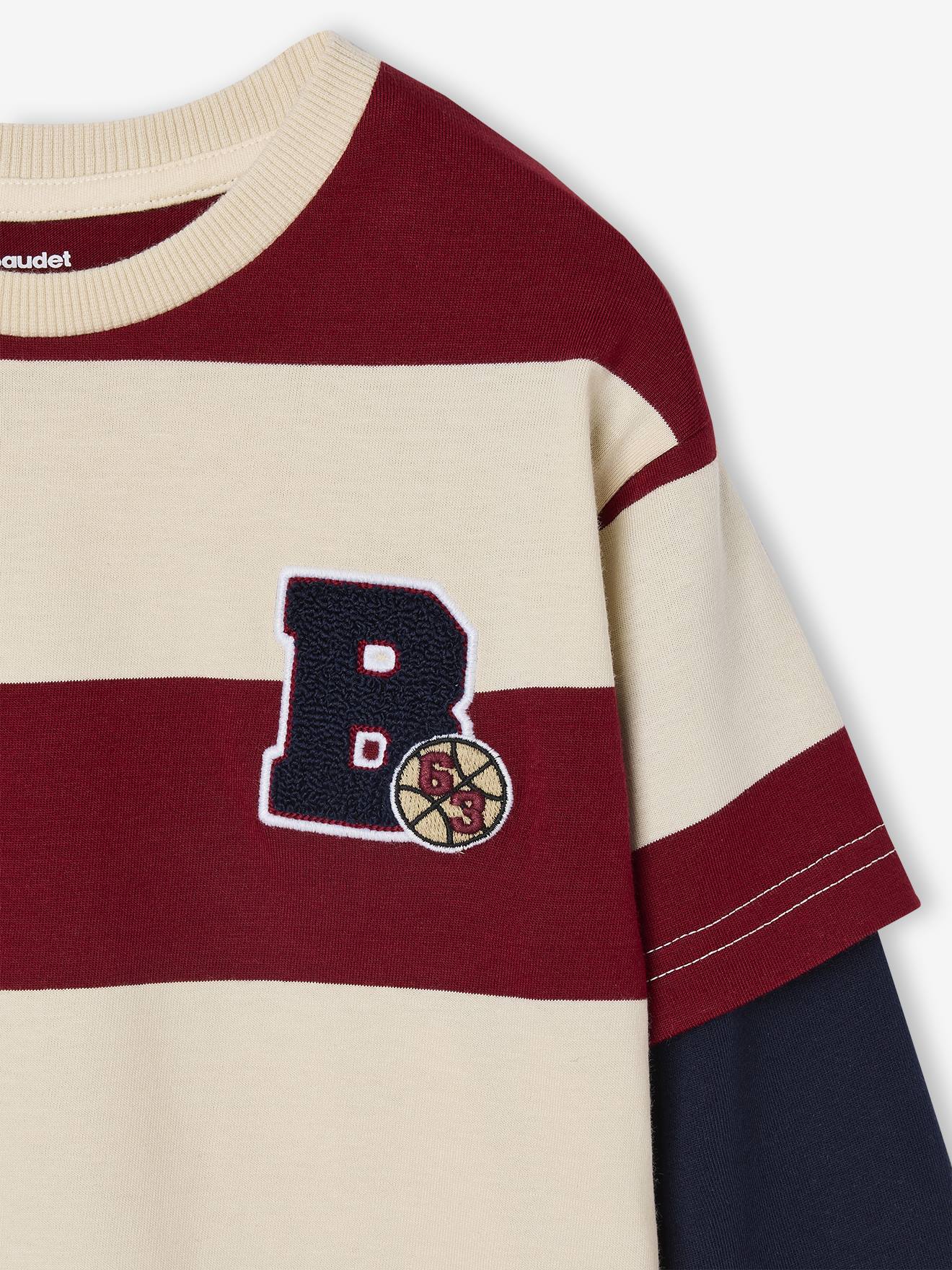 Thumbnail - Jungen Streifenshirt im Lagenlook mit Recycling-Baumwolle