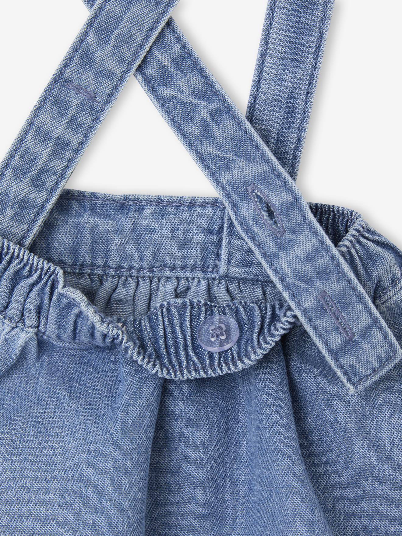 Thumbnail - Jeansrock mit verstellbaren Träger und Volants Mädchen