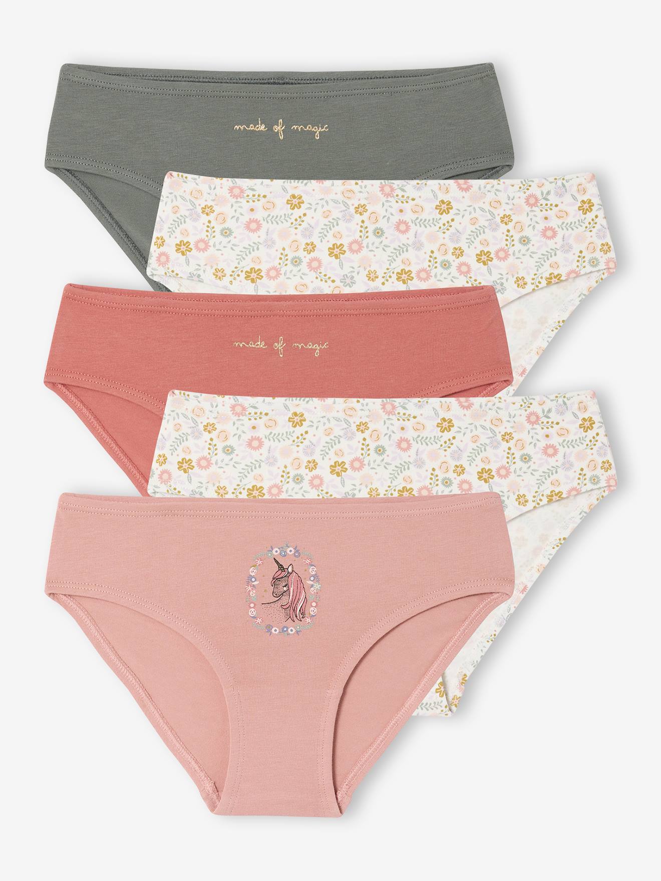 5er-Pack Mädchen Slips mit Prints