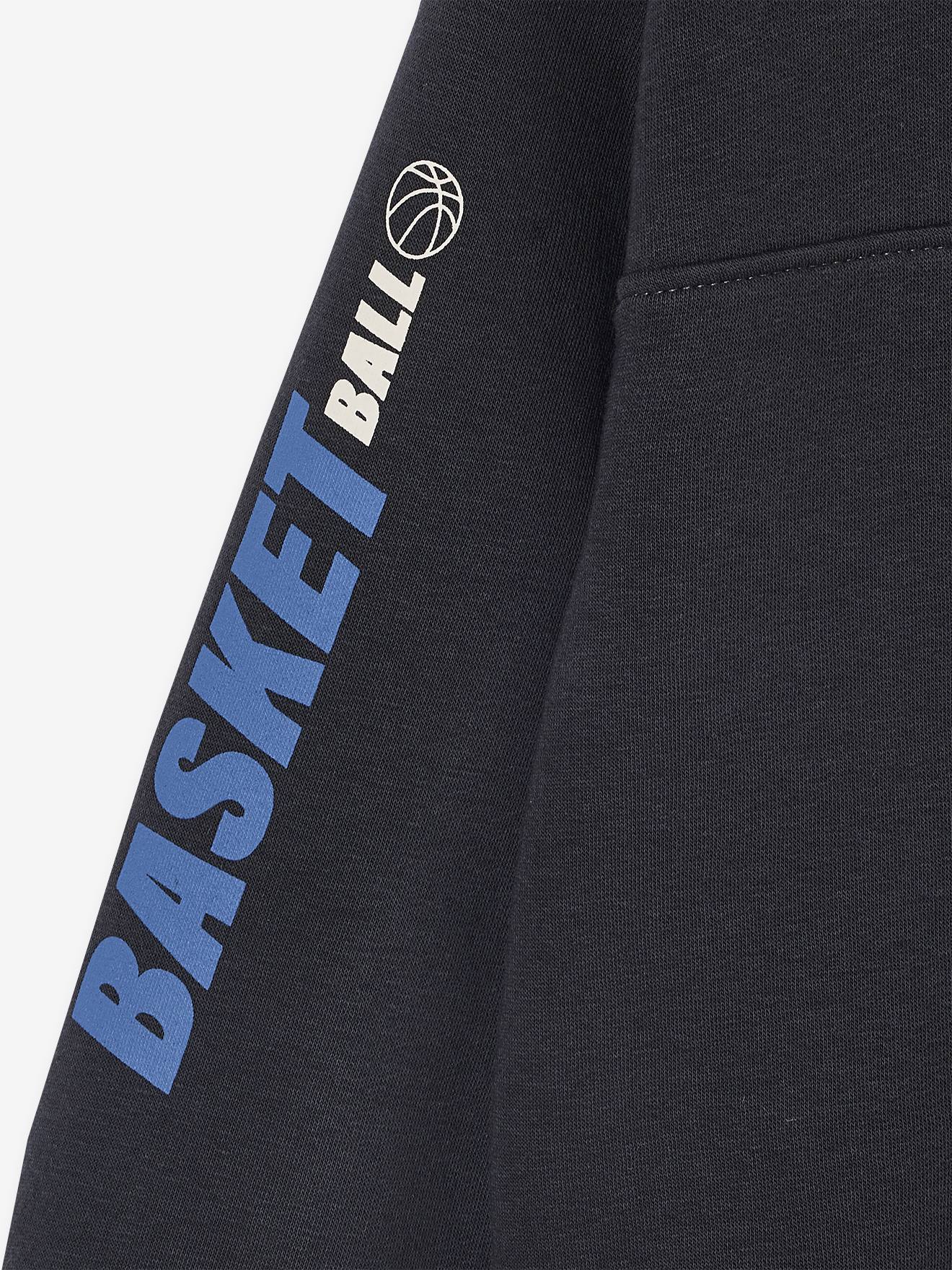 Thumbnail - Jungen Sweatshirt mit Stehkragen und Basketball-Print