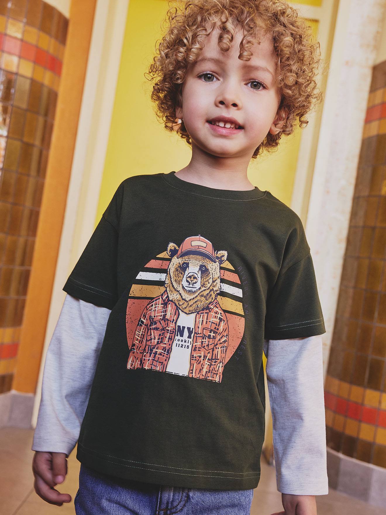 Jungen 2-in-1-Langarmshirt