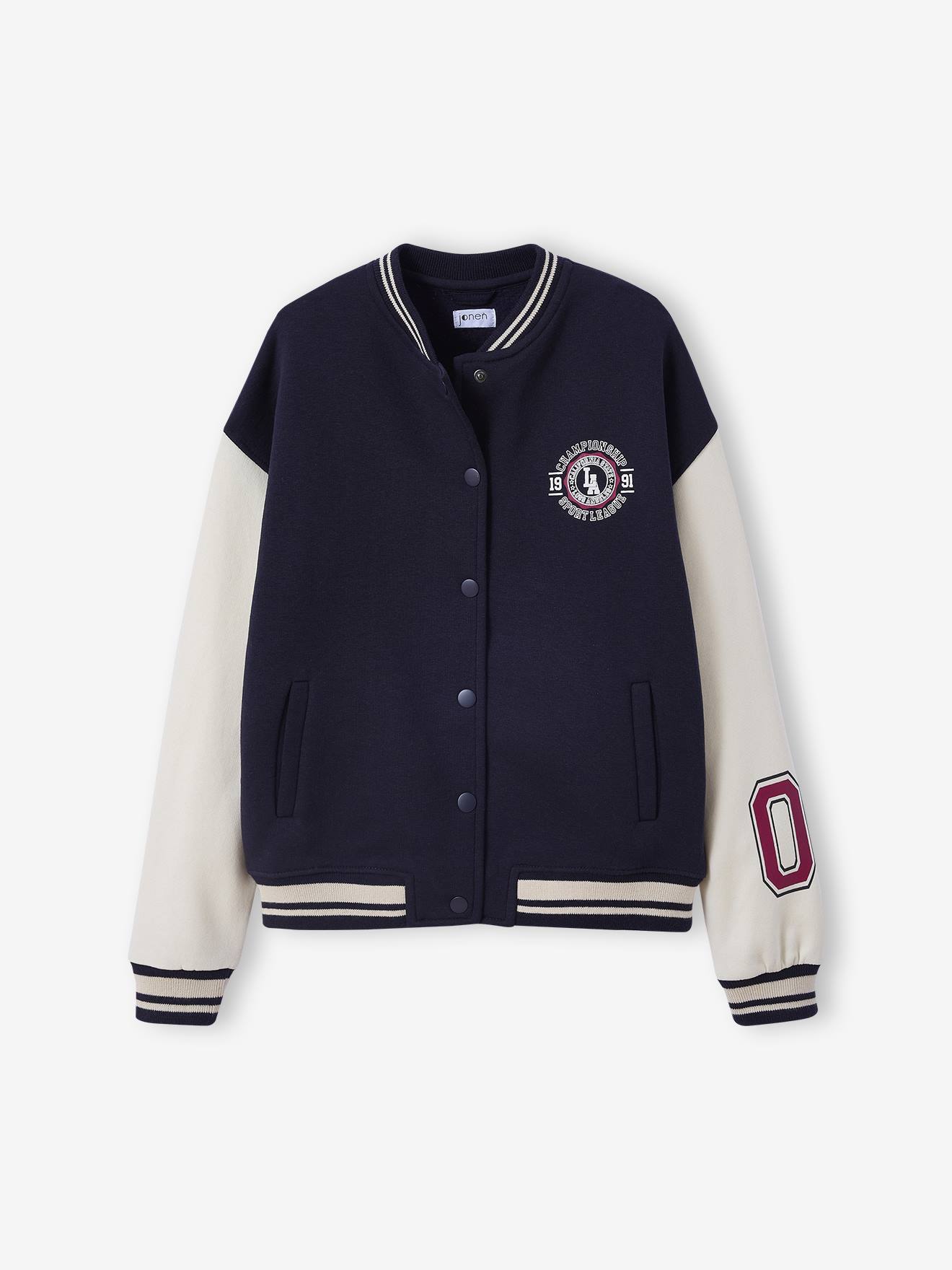 College-Sweatjacke mit Kontrastärmeln JONEN Mädchen
