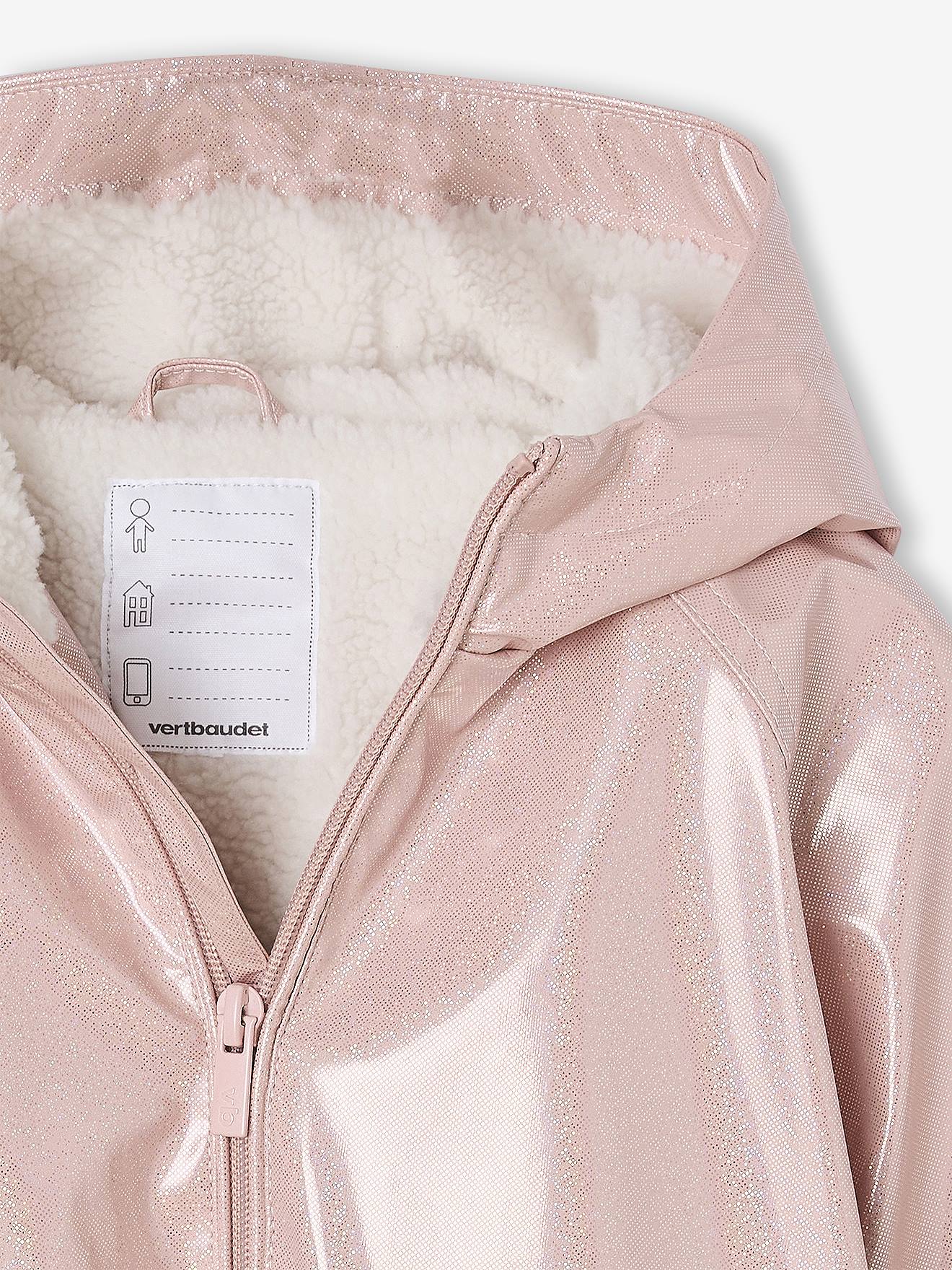 Thumbnail - Glänzende Mädchen Jacke mit Teddyfutter hell