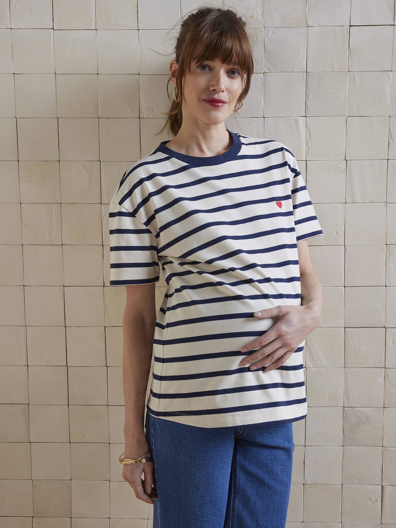 Ringelshirt für die Schwangerschaft aus Bio-Baumwolle