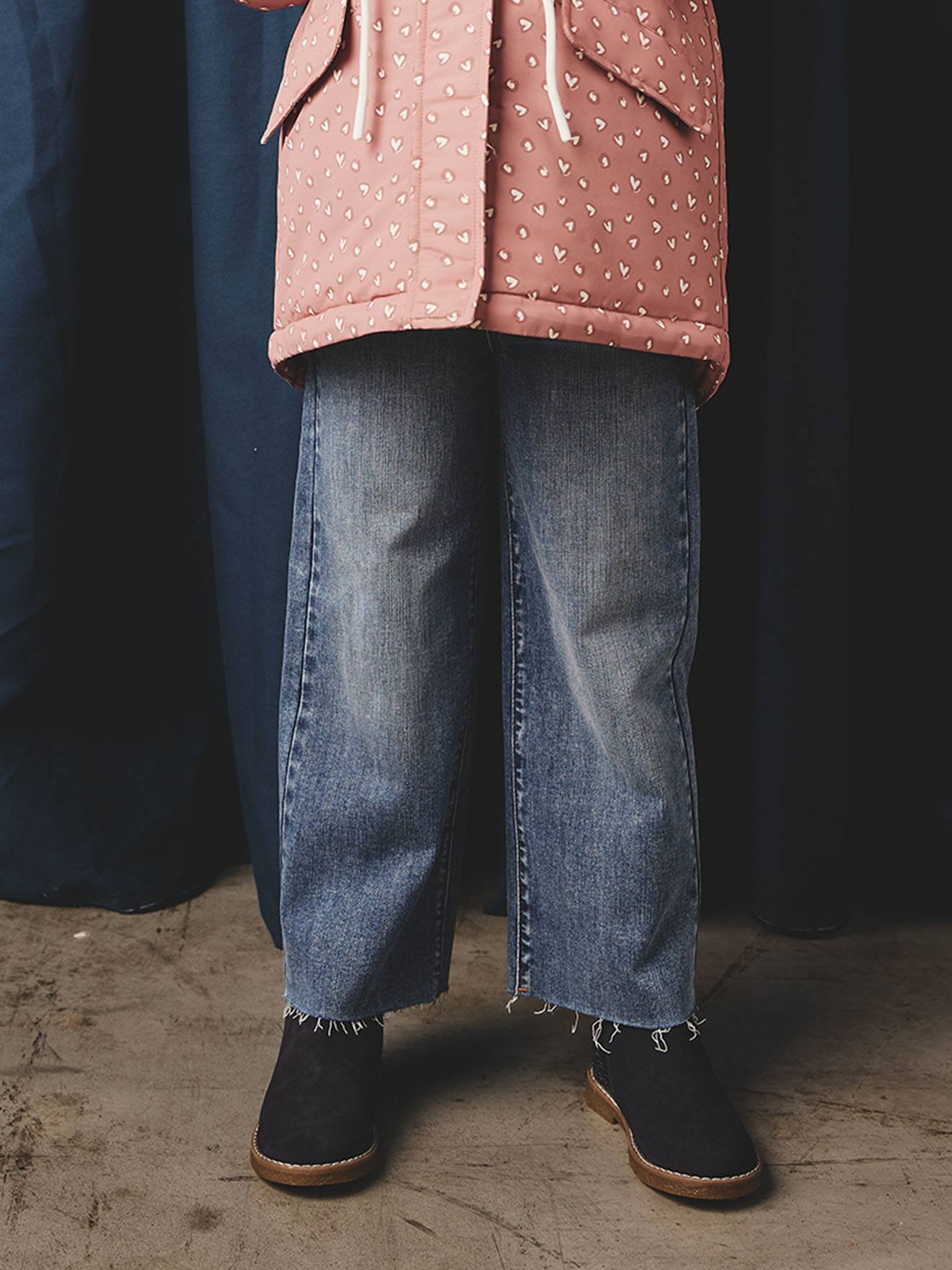 Robuste weite Jeans Mädchen Bundweite verstellbar mittel