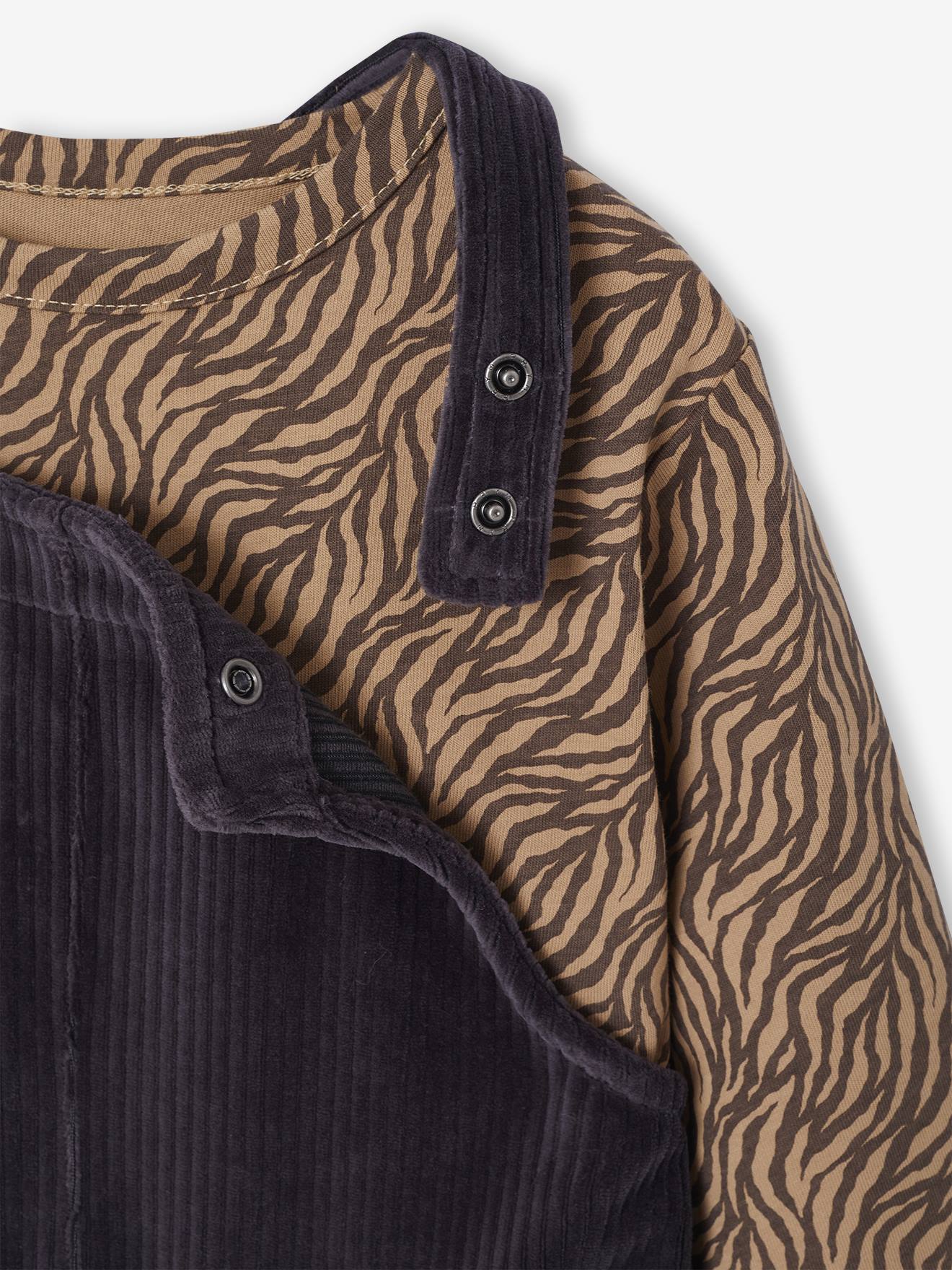 Thumbnail - Set aus Shirt & Latzhose aus Samt für Mädchen