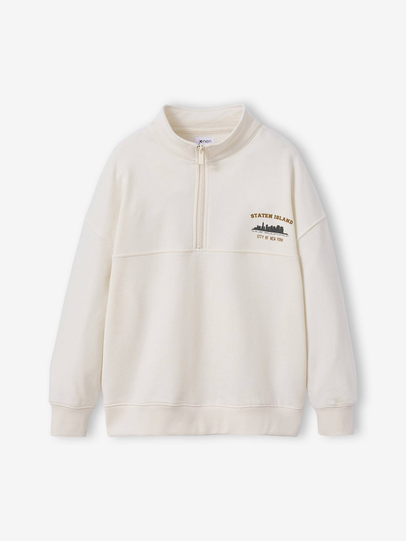 Thumbnail - Jungen Sweatshirt JONEN mit Troyerkragen und Recycling-Baumwolle