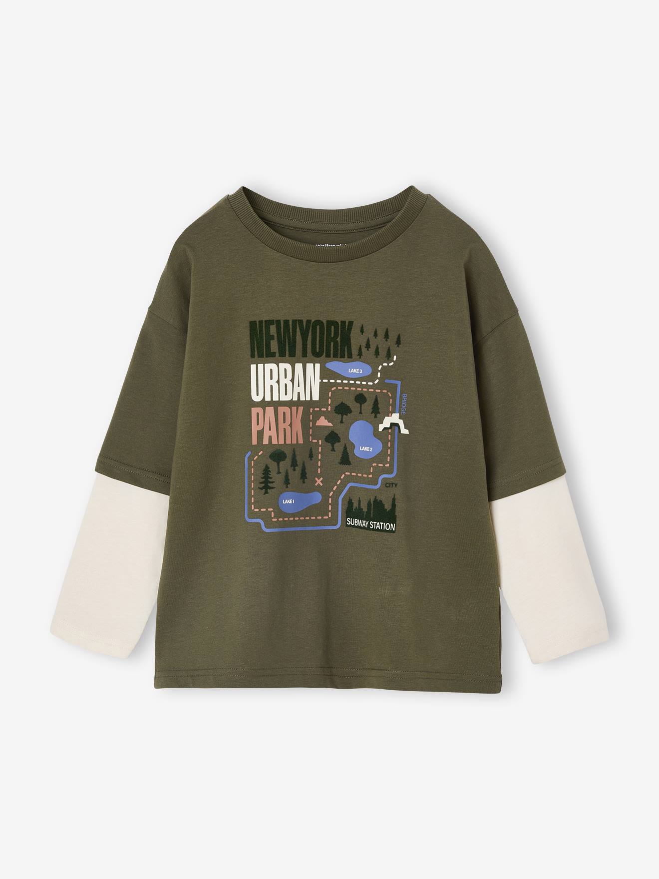 Thumbnail - Jungen Shirt in Lagen-Optik mit Recycling-Baumwolle