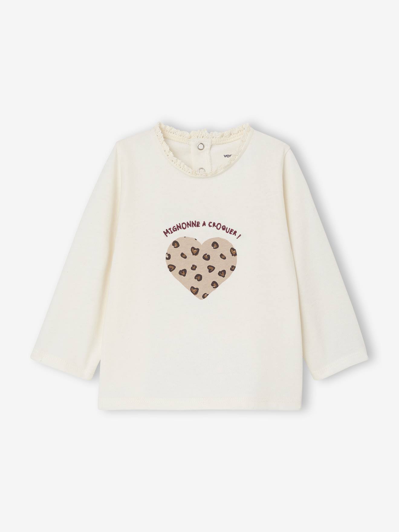 Baby Langarmshirt mit Herz & Leo-Print