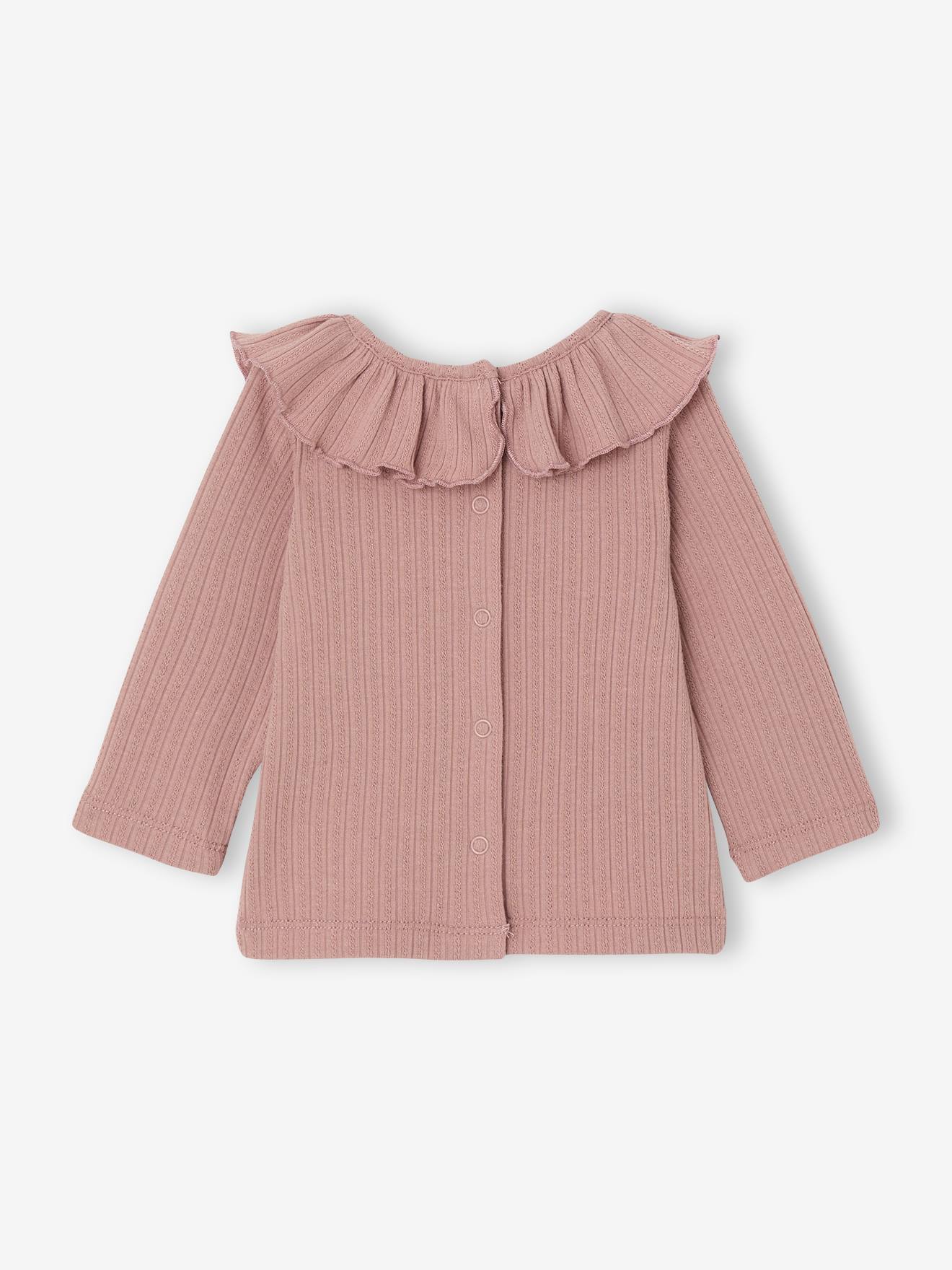 Thumbnail - Mädchen Baby Shirt mit Ajourmuster blush