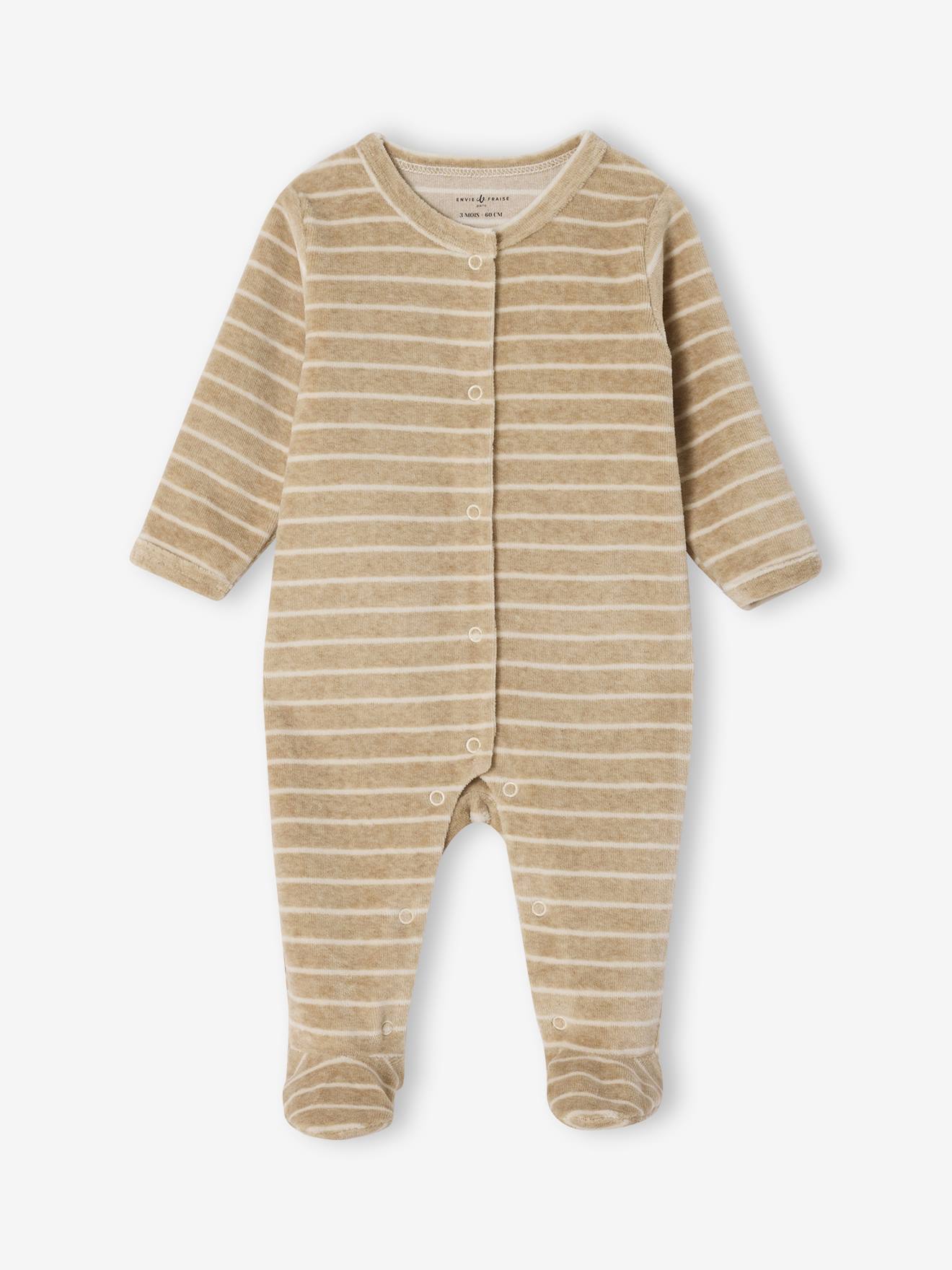 Thumbnail - 2er-Pack Baby Samt-Schlafanzüge mit Fuß ENVIE DE FRAISE