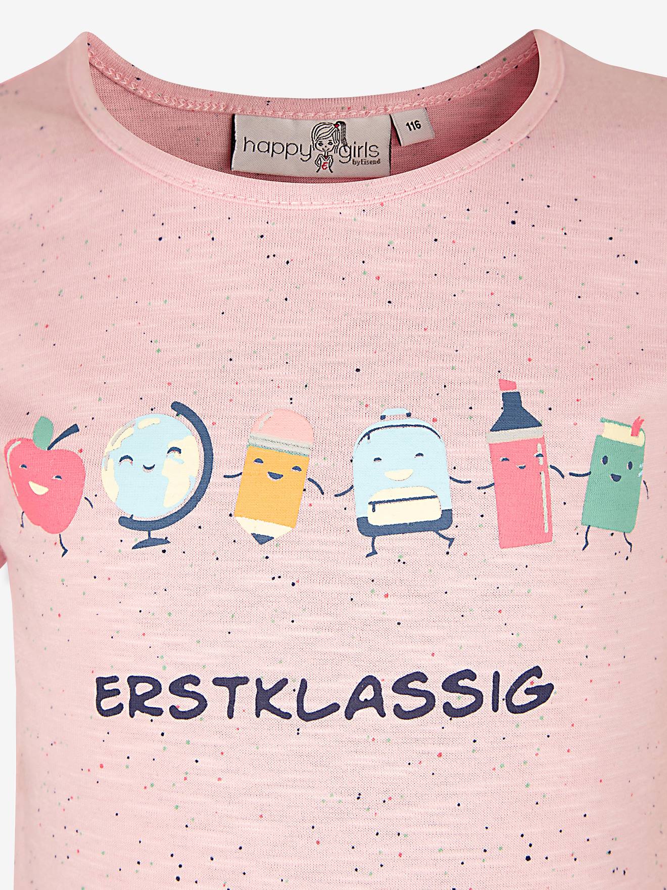 Thumbnail - Mädchen T-Shirt ERSTKLASSIG Happy Girls pudrig