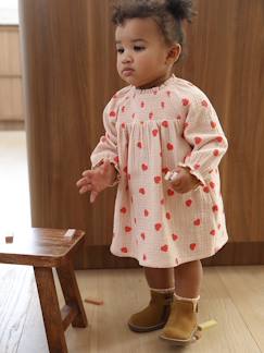Babymode-Kleider & Röcke-Baby Musselin-Kleid mit Herzen