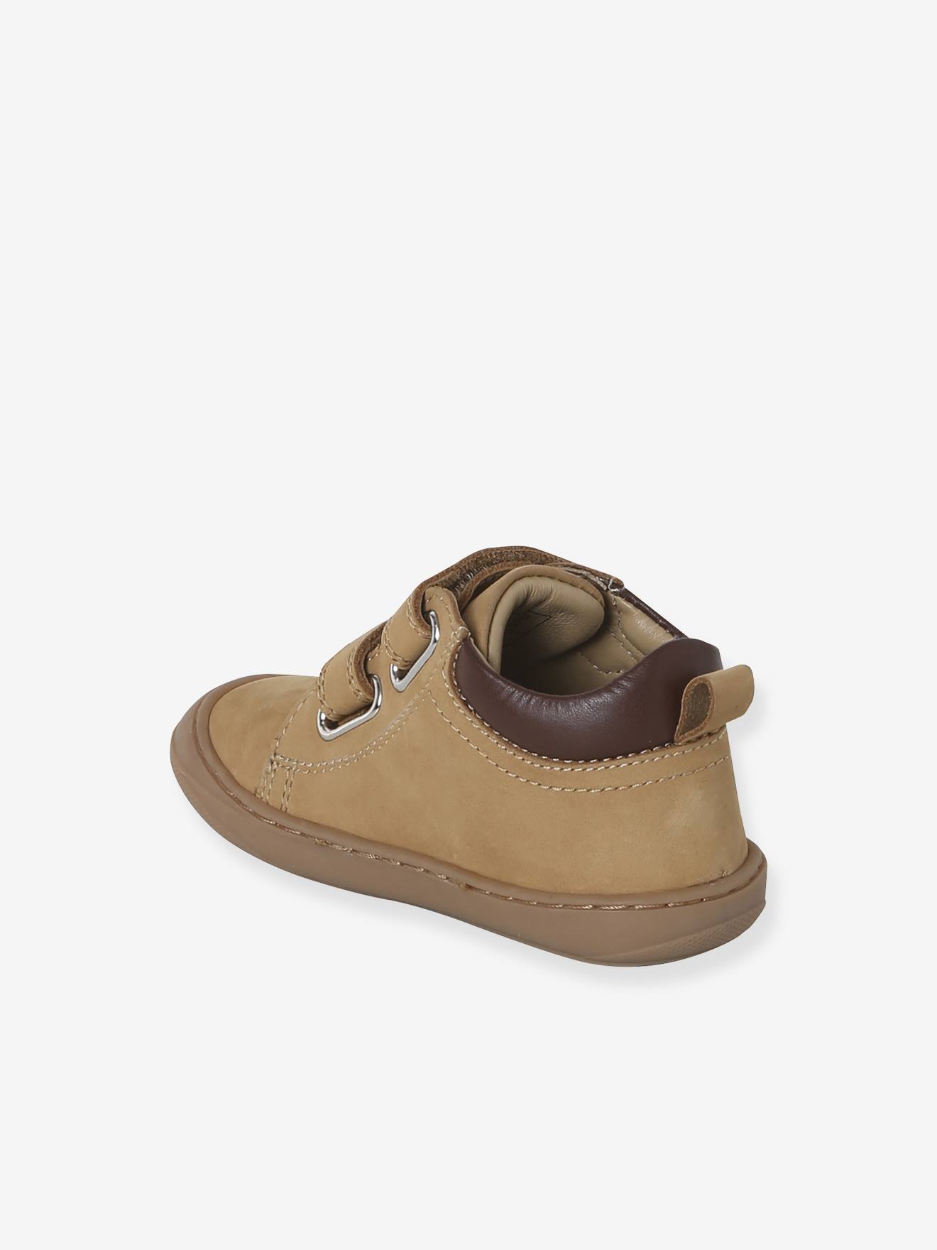 Thumbnail - Baby Lauflernschuhe mit Klett aus weichem Leder sandfarben