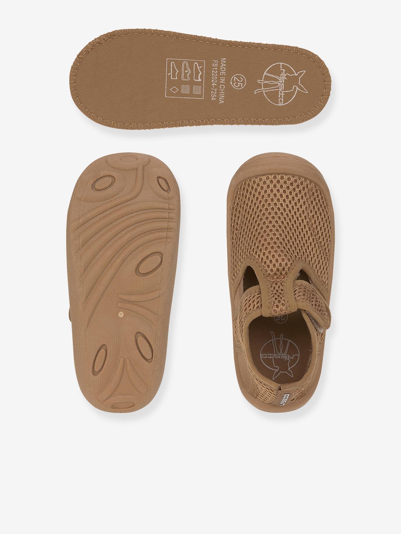 Thumbnail - Kinder Badeschuhe mit Klett LÄSSIG mandel