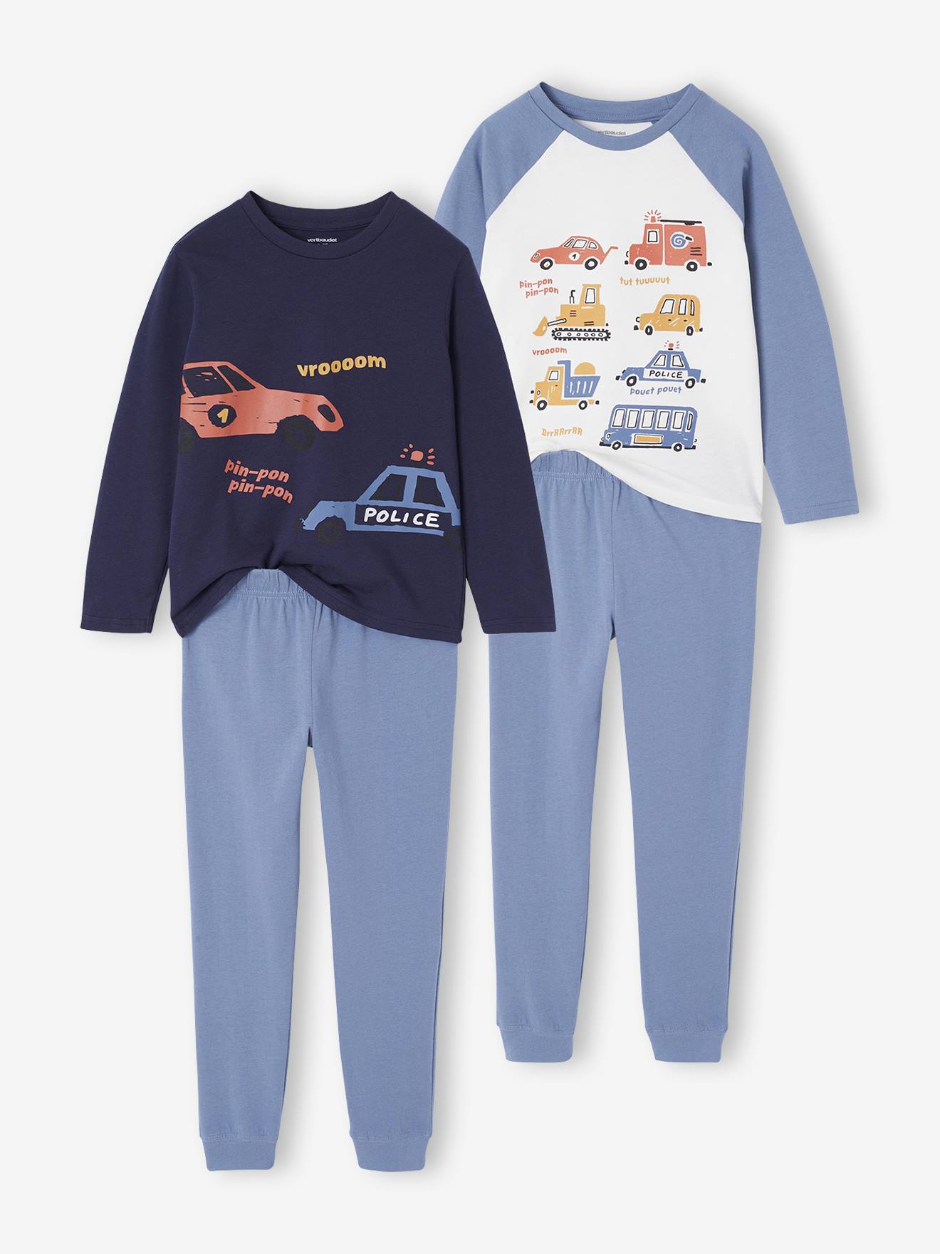 2er-Pack Jungen Schlafanzüge mit Fahrzeugen