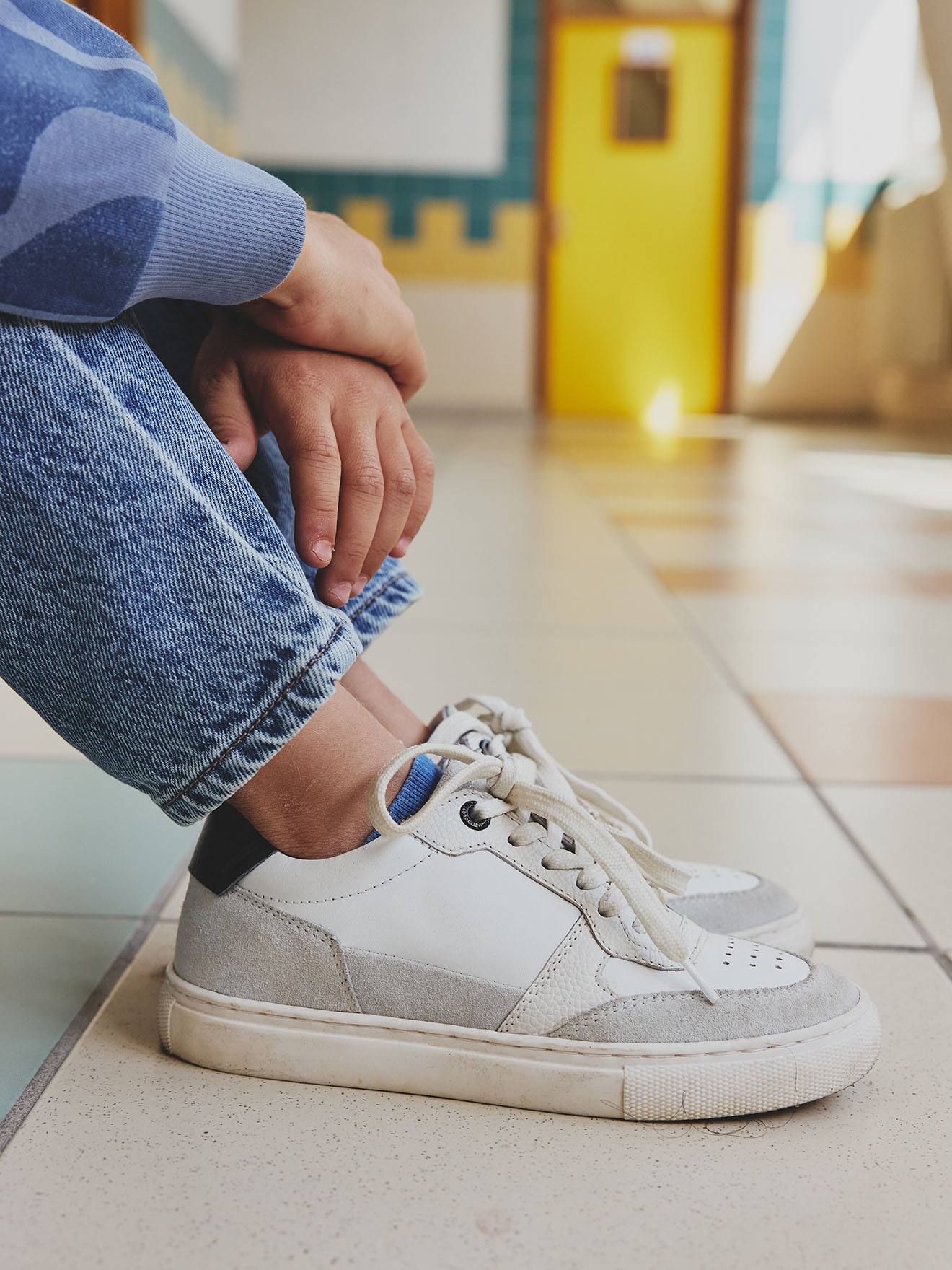Kinder Ledersneakers mit Reißverschluss set