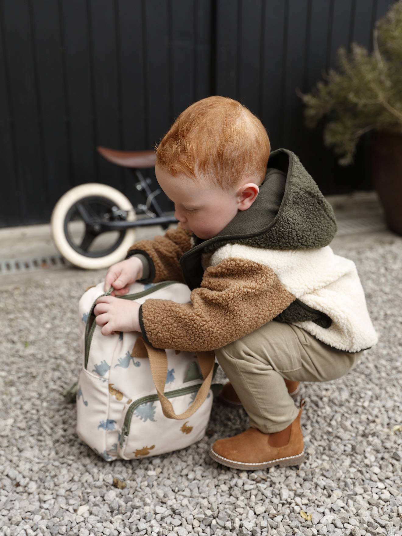 Thumbnail - Jungen Rucksack DINOSAURIER für Kita & Grundschule vanille