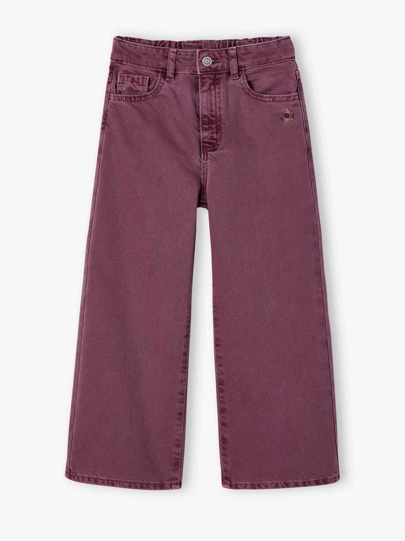 Weite Mädchen Hose mit Blumenstickerei