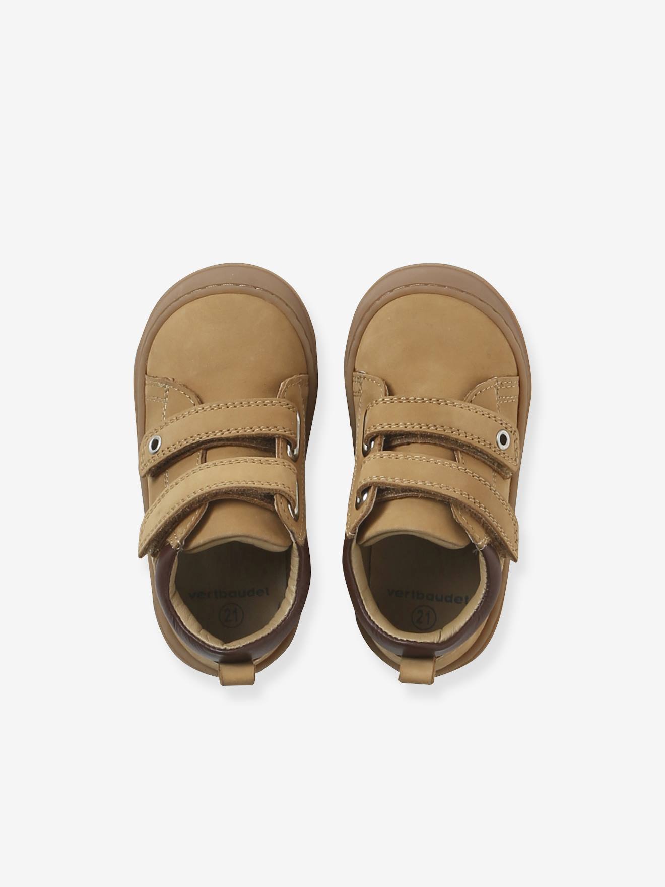 Thumbnail - Baby Lauflernschuhe mit Klett aus weichem Leder sandfarben