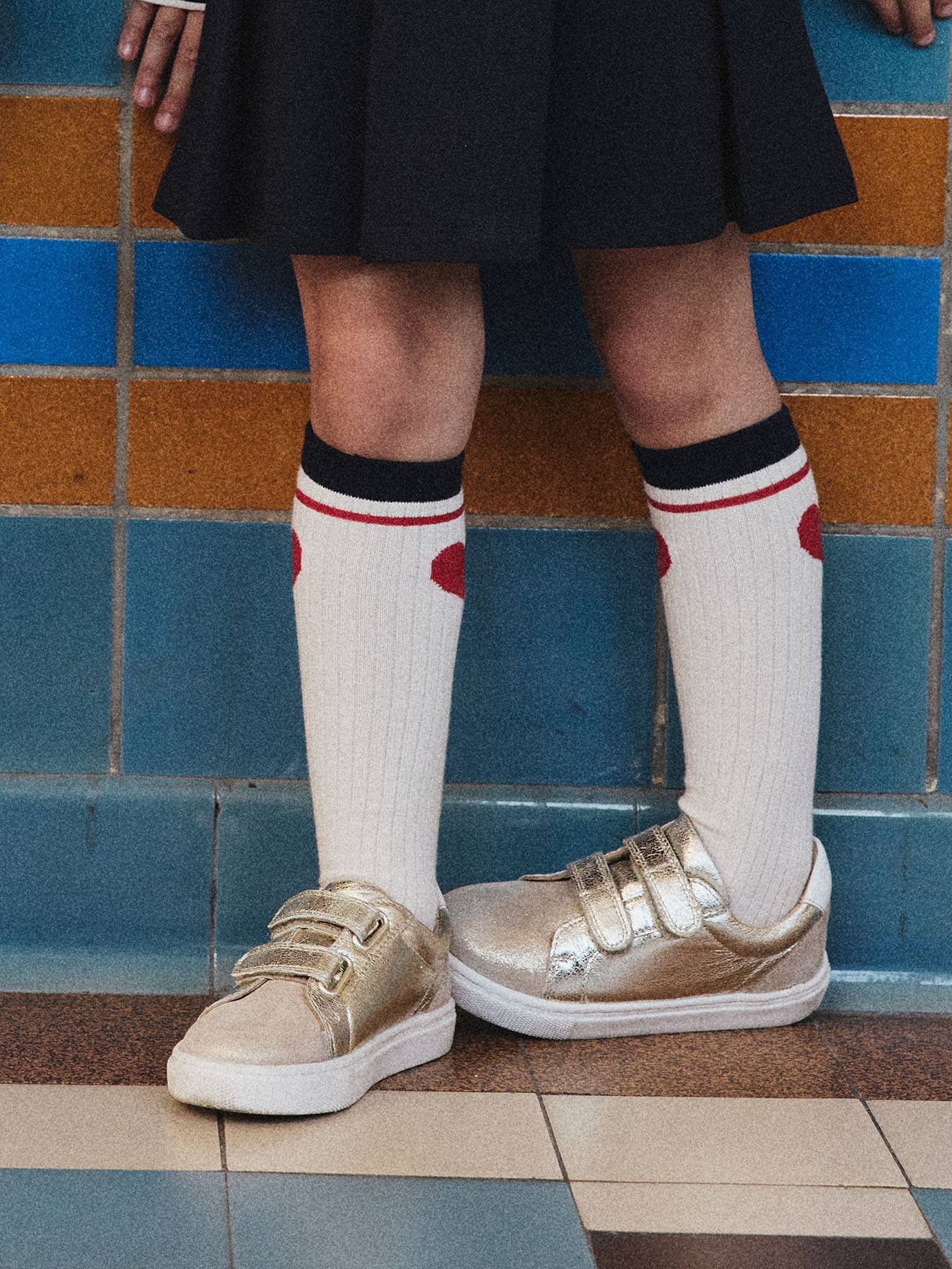 Kinder Ledersneakers mit Klett und Anziehtrick