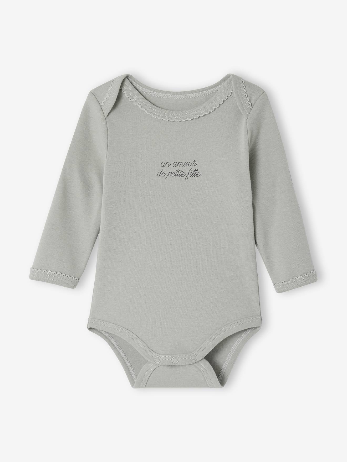 Thumbnail - Bio-Kollektion: 3er-Pack Baby Schlupfbodys salbei