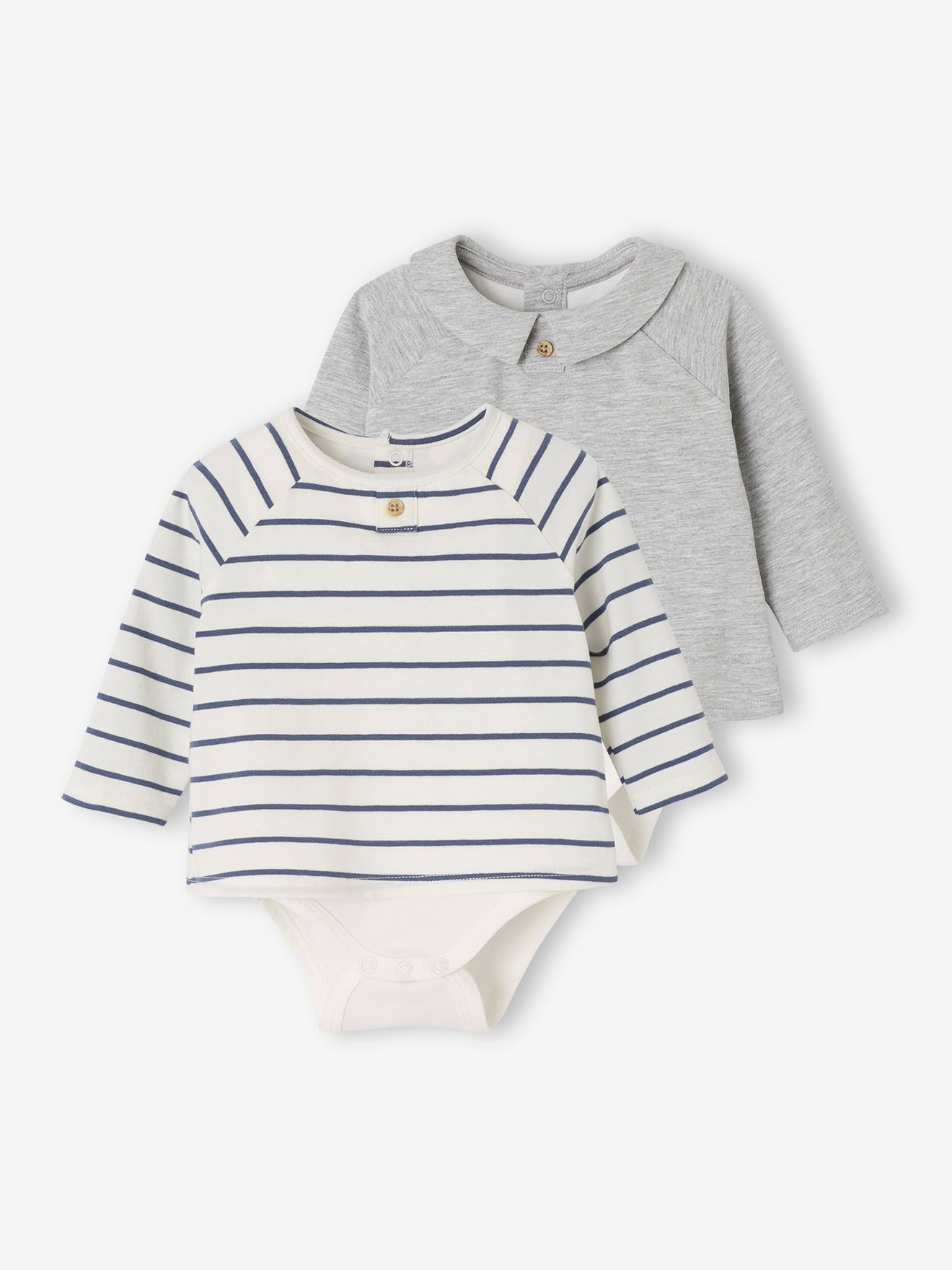 2er-Pack Baby Shirtbodys mit Kragen