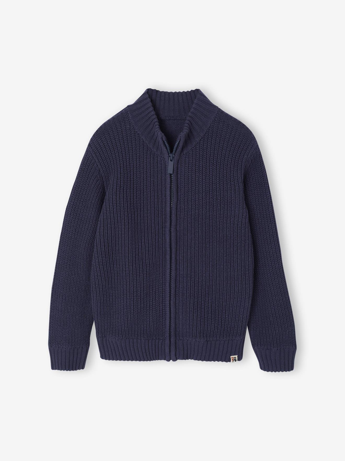 Strickjacke mit Stehkragen für Jungen